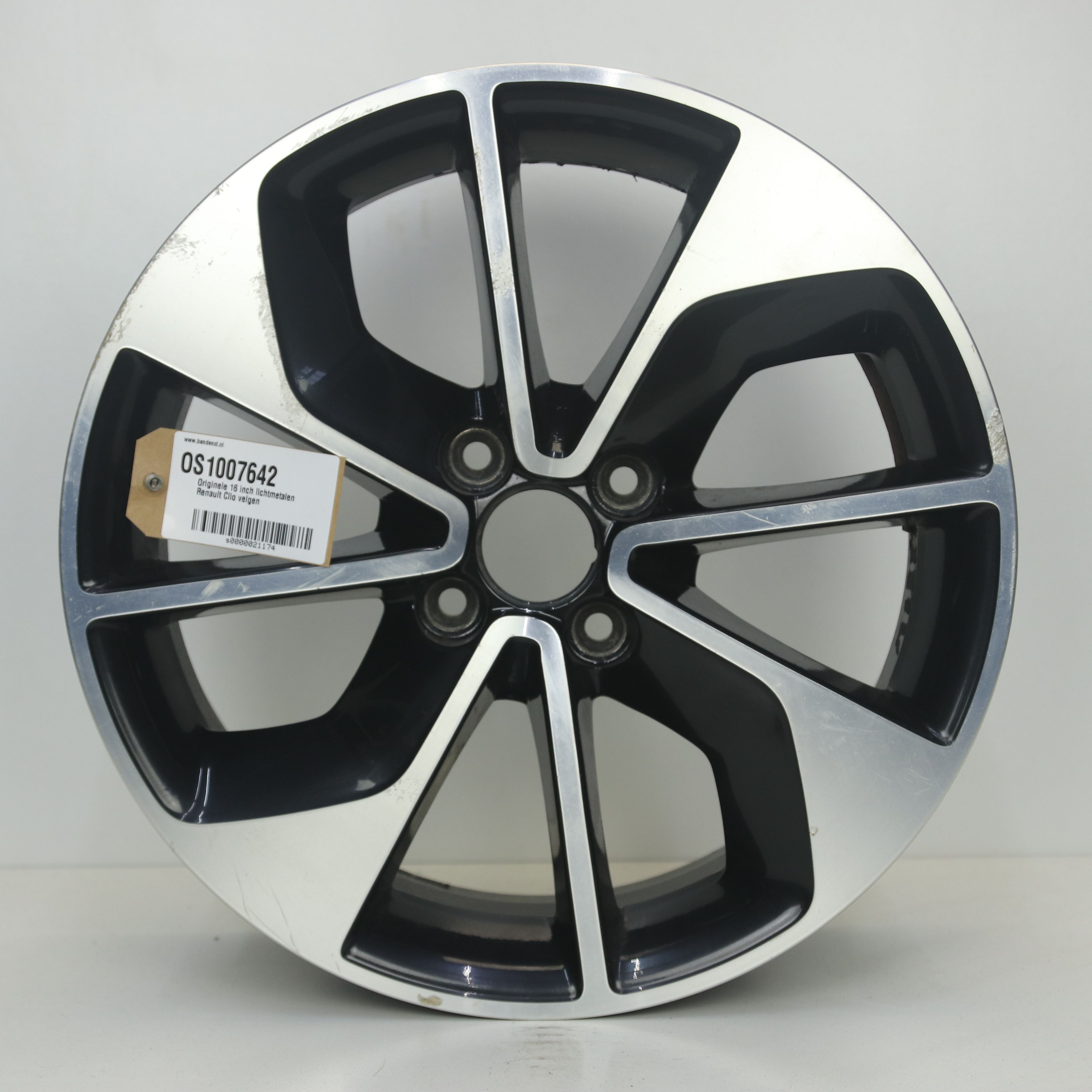 OS1007642 Originele 16 inch lichtmetalen Renault Clio velgen 6.50X16 4X100 ET44.0 NB60.10 Zwart gepolijst
