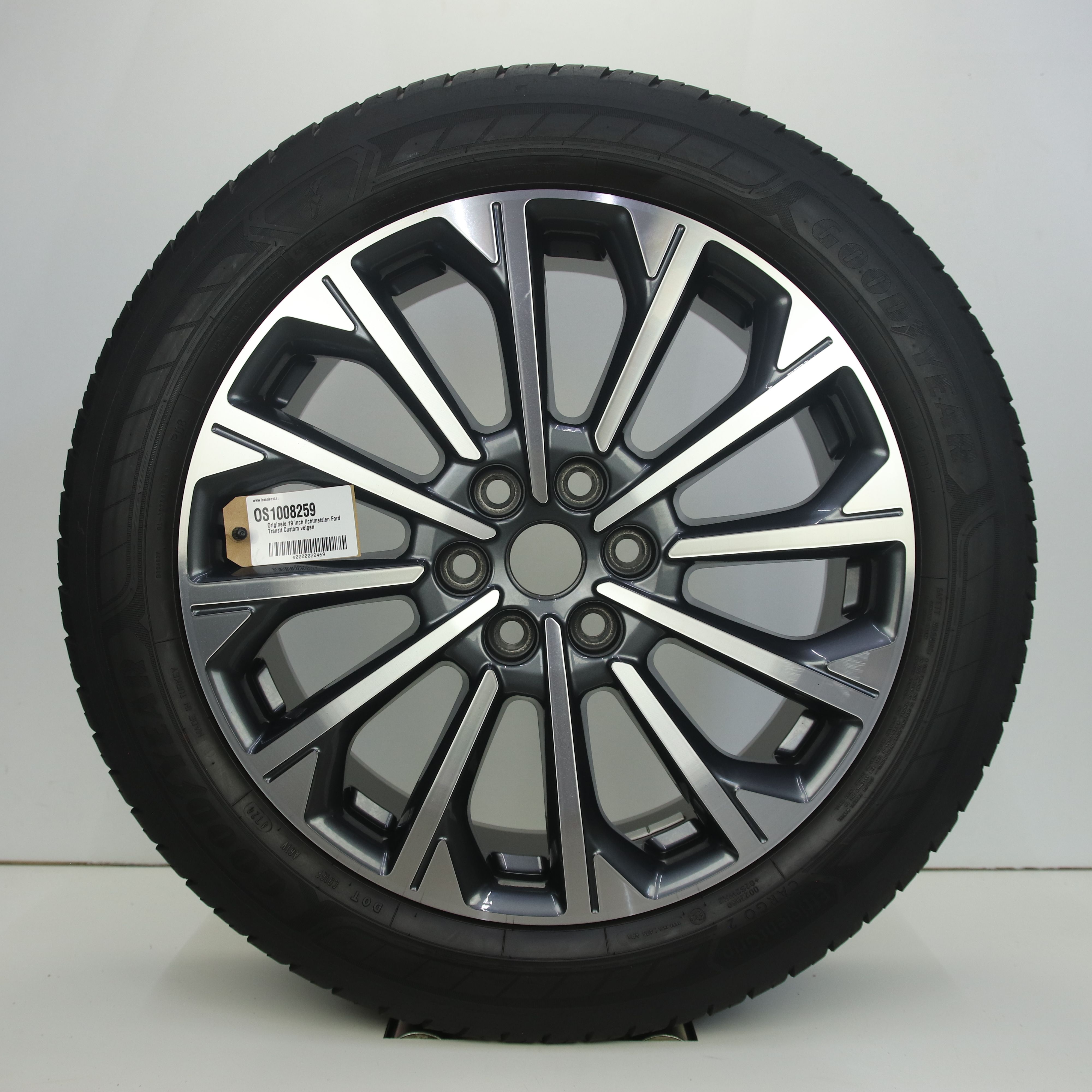 OS1008259 Originele 19 inch lichtmetalen Ford Transit Custom velgen 7.50X19 6X120 ET52.5 NB74.60 Antraciet gepolijst