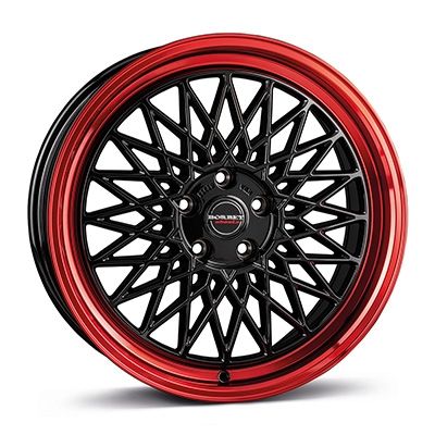 Borbet B 8.50X19 5X112 ET45.0 NB66.50 black rim red