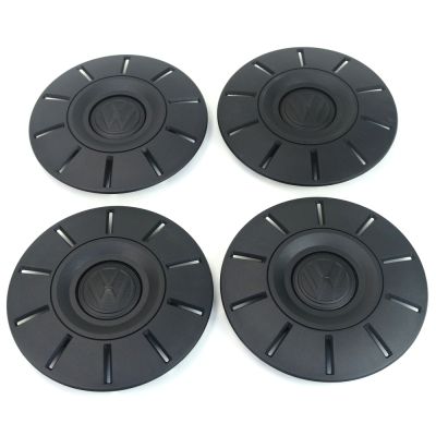 Naafkappen set OEM Volkswagen (mat zwart) 7EO 601 151 C