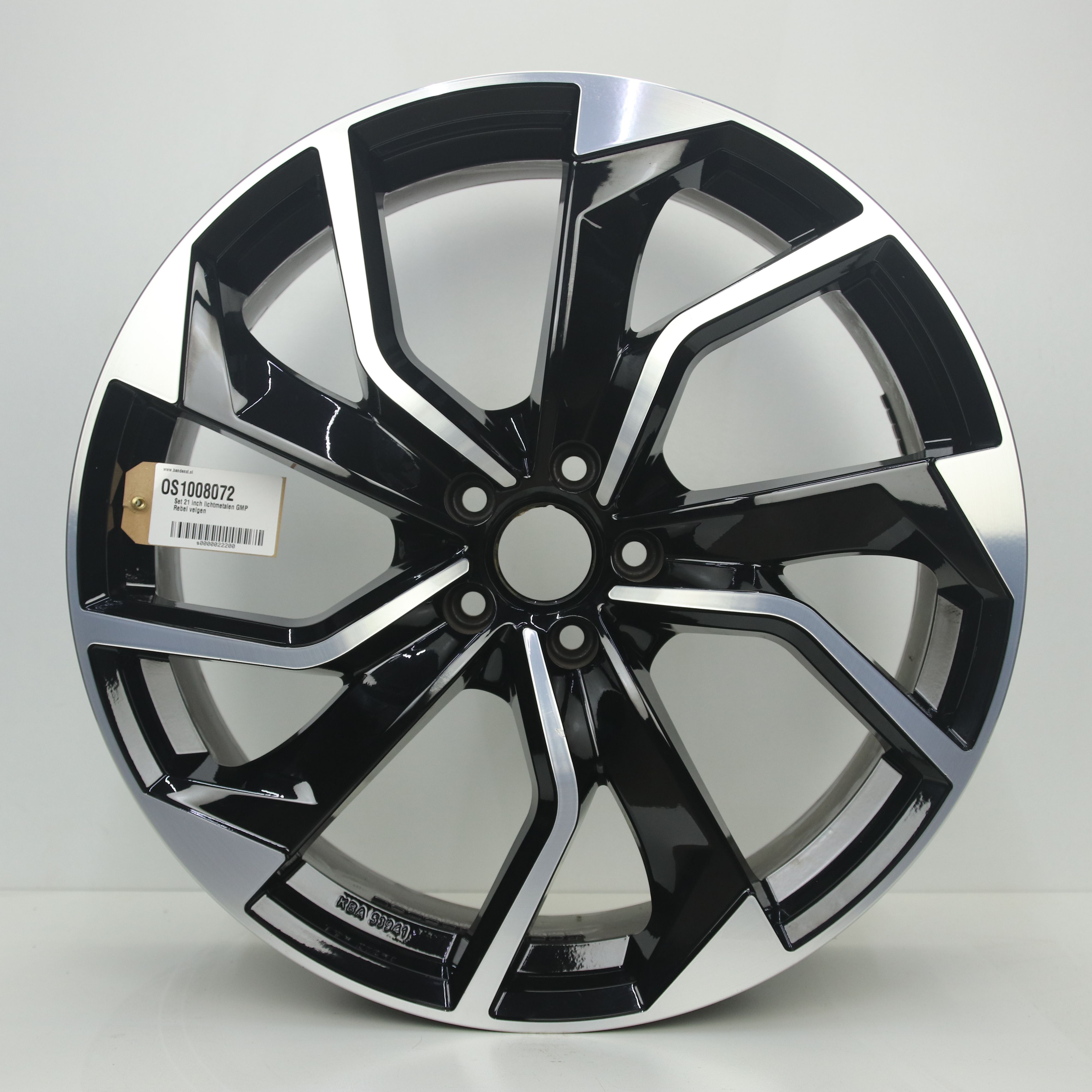 OS1008072 Set 21 inch lichtmetalen GMP Rebel velgen 8.50X21 5X112 ET38.0 NB66.60 Zwart gepolijst