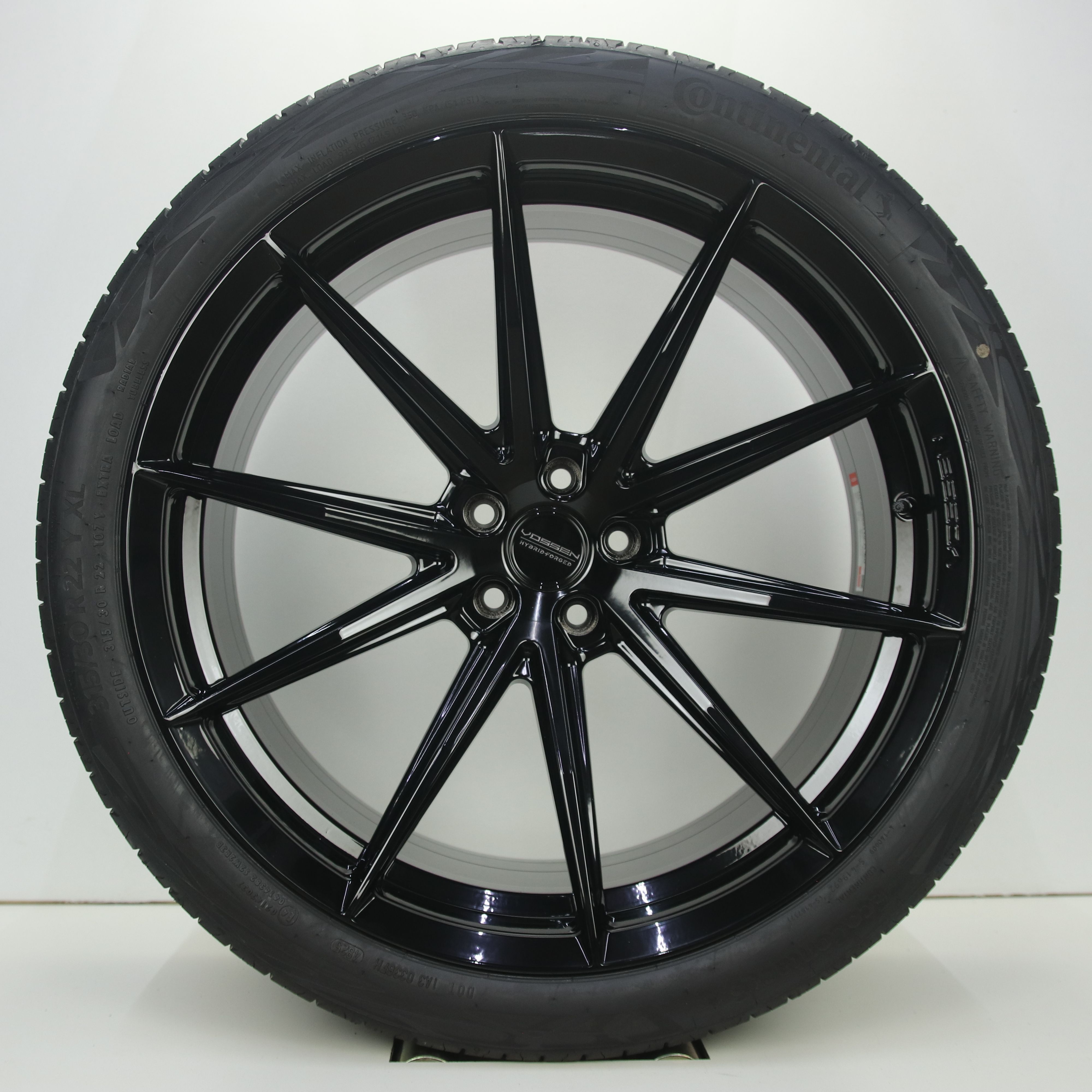 NS1005458 Set 22 inch lichtmetalen Vossen HFX-2 velgen (Breedset) 10.00X22 5X112 ET26.0 NB66.60 Zwart
