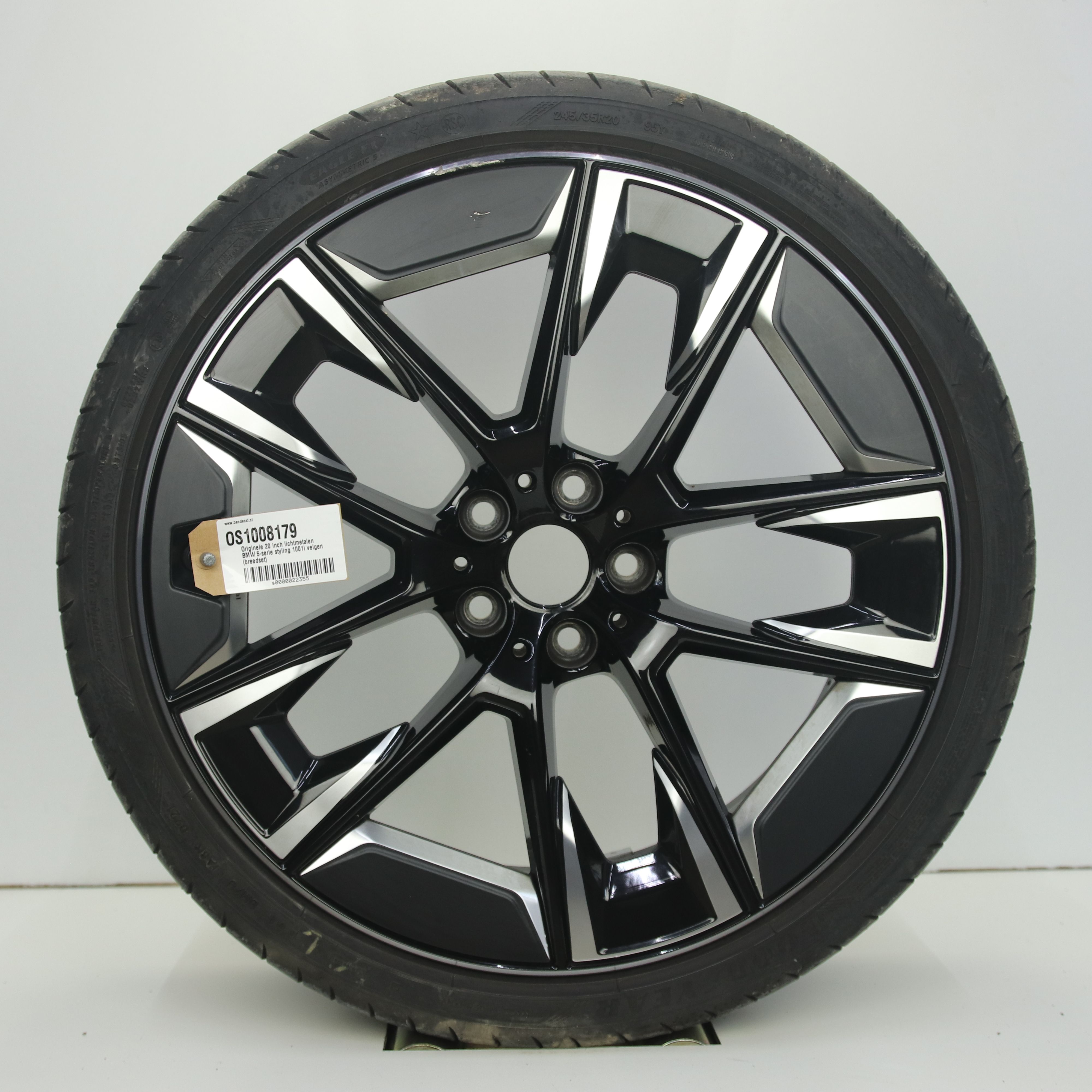 OS1008179 Originele 20 inch lichtmetalen BMW 5-serie styling 1001i velgen (breedset) 8.00X20 5X112 ET29.0 NB66.60 Zwart Gepolijst