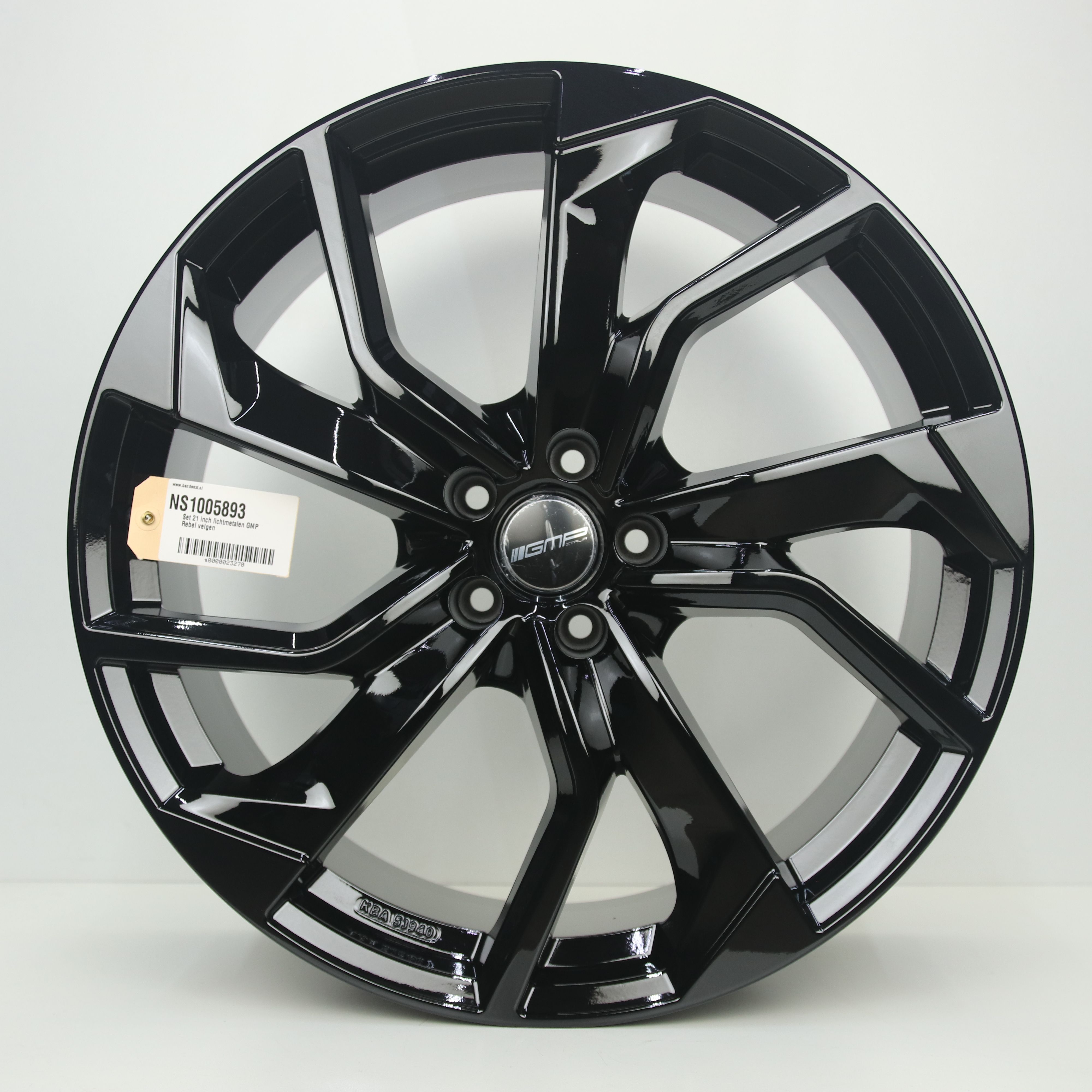 NS1005893 Set 21 inch lichtmetalen GMP Rebel velgen 10.00X21 5X112 ET30.0 NB66.50 Zwart