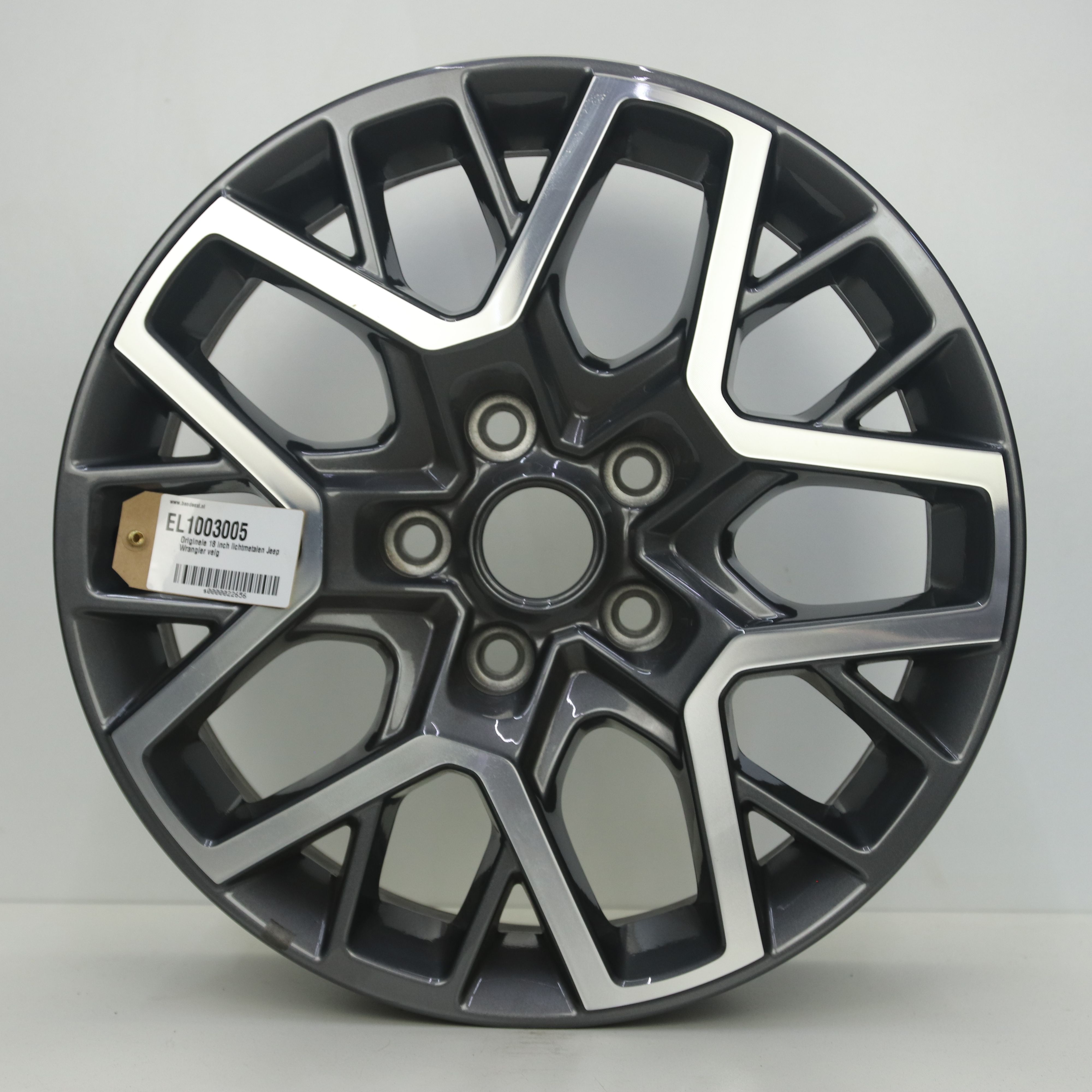 EL1003005 Originele 18 inch lichtmetalen Jeep Wrangler velg 7.50X18 5X127 ET44.5 NB71.50 Antraciet gepolijst