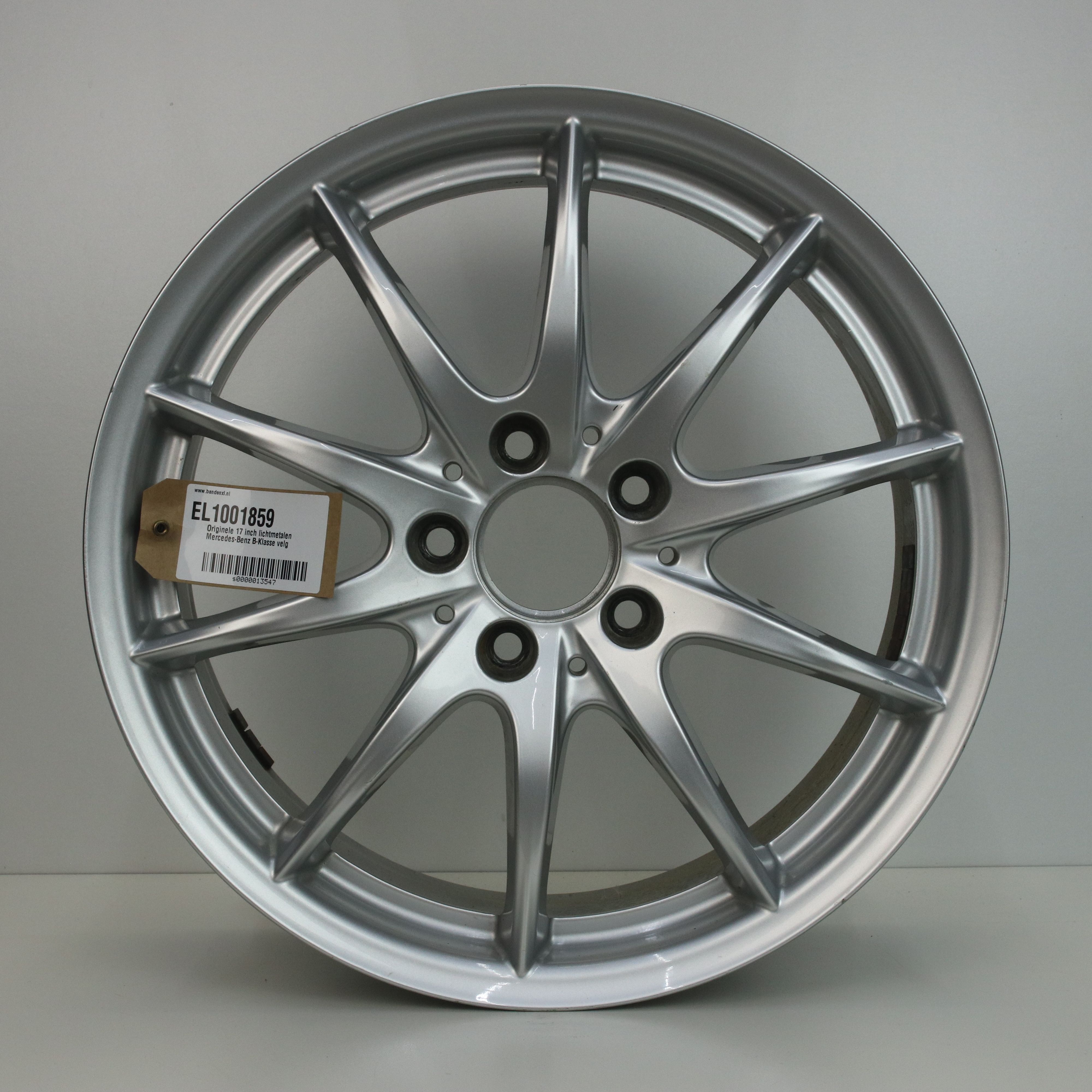 EL1001859 Originele 17 inch lichtmetalen Mercedes-Benz B-Klasse velg 7.50X17 5X112 ET52.5 NB66.60 Zilver