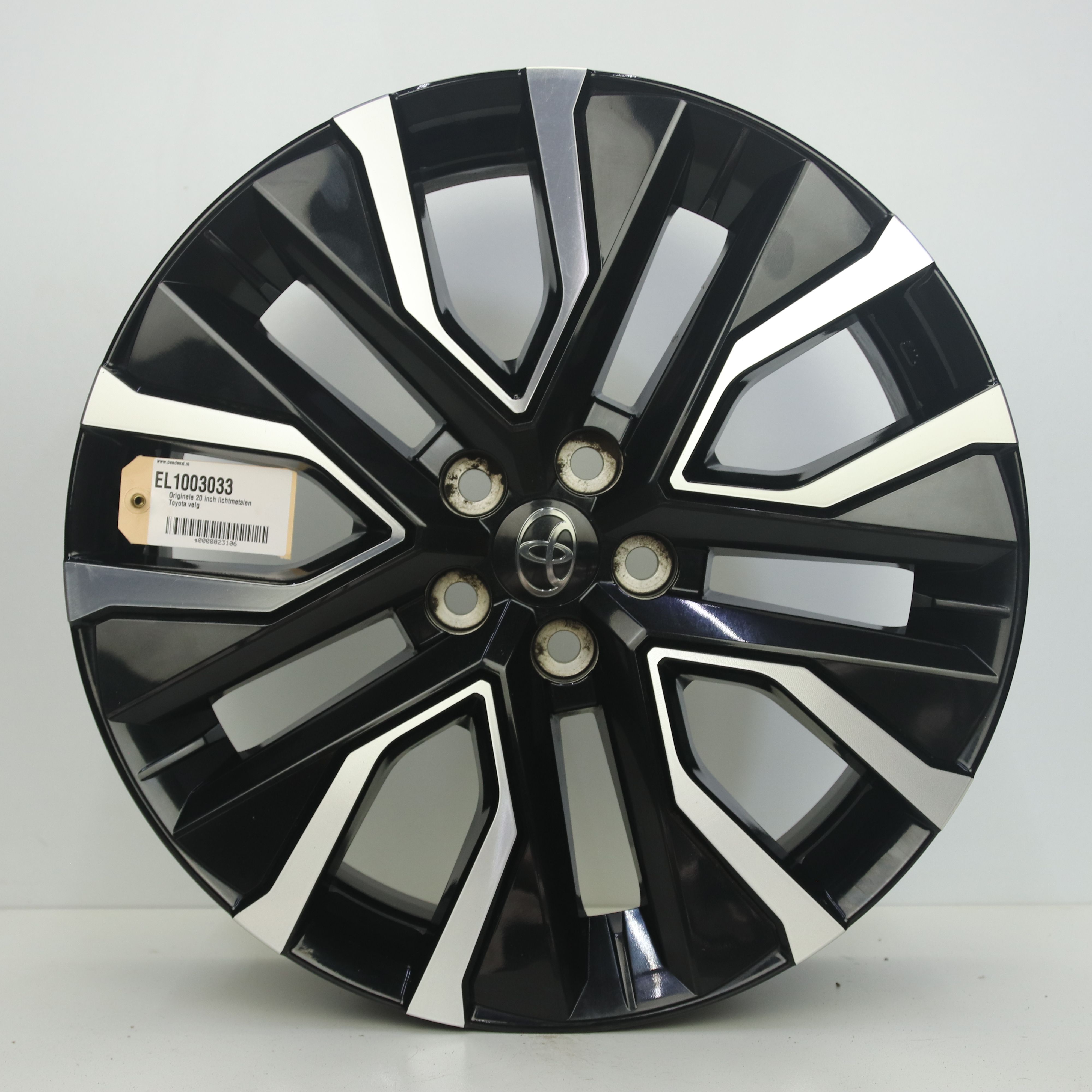 EL1003033 Originele 20 inch lichtmetalen Toyota velg 7.50X20 5X114.3 ET40.0 NB60.10 Zwart gepolijst