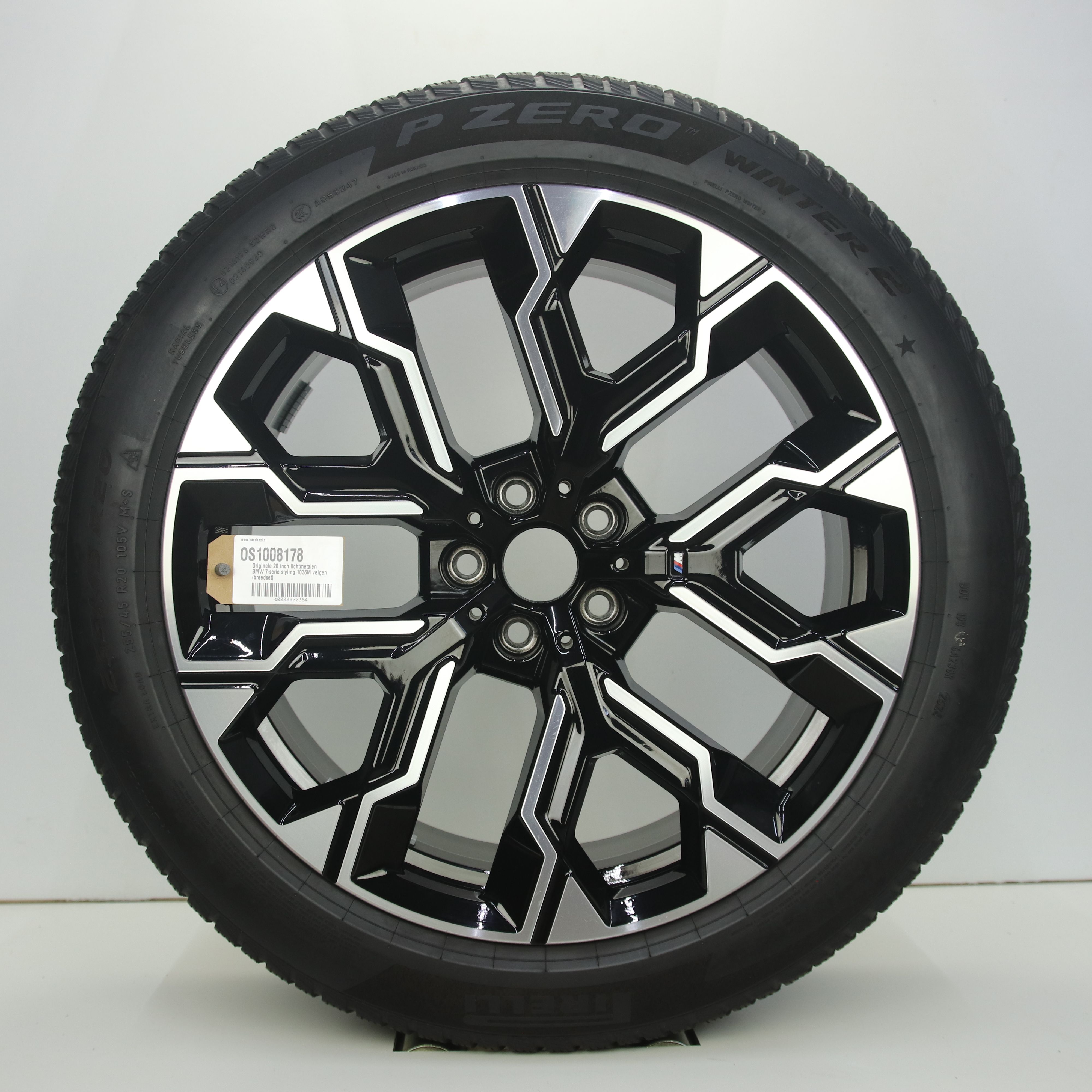 OS1008178 Originele 20 inch lichtmetalen BMW 7-serie styling 1036M velgen (breedset) 9.00X20 5X112 ET24.0 NB66.60 Zwart gepolijst