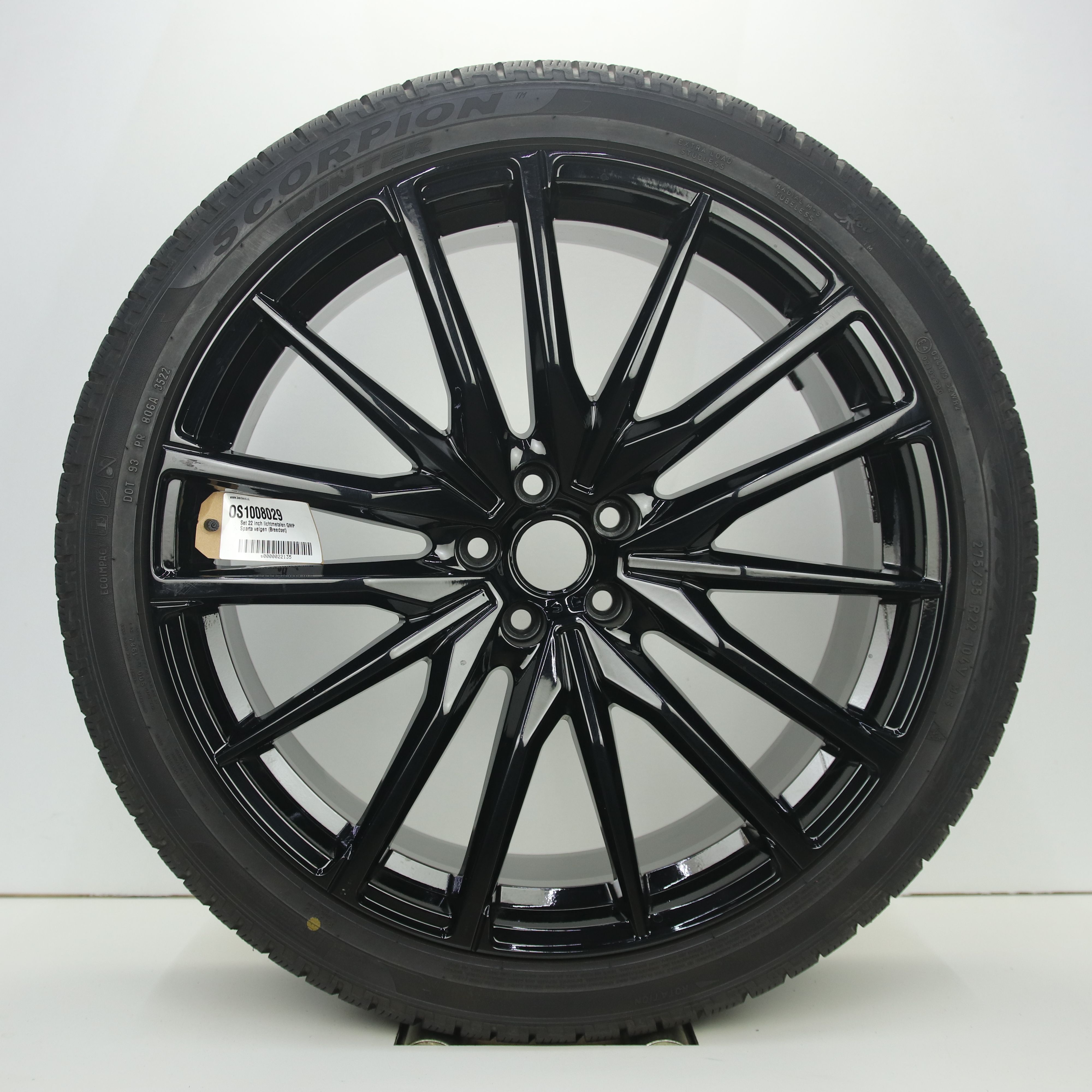 OS1008029 Set 22 inch lichtmetalen GMP Sparta velgen (Breedset) 9.50X22 5X112 ET37.0 NB66.60 Zwart