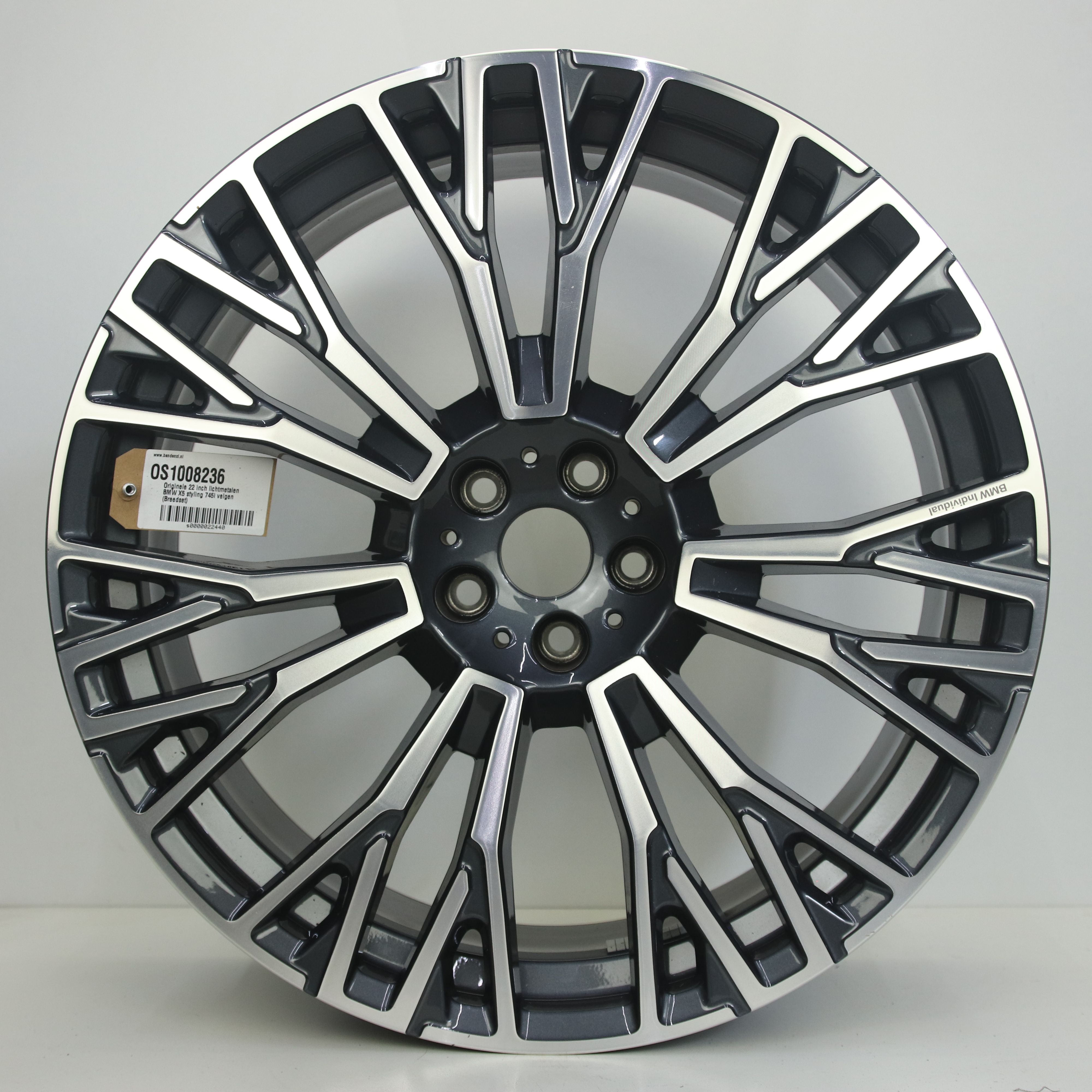 OS1008236 Originele 22 inch lichtmetalen BMW X5 styling 745i velgen (breedset) 9.50X22 5X112 ET37.0 NB66.60 Antraciet gepolijst