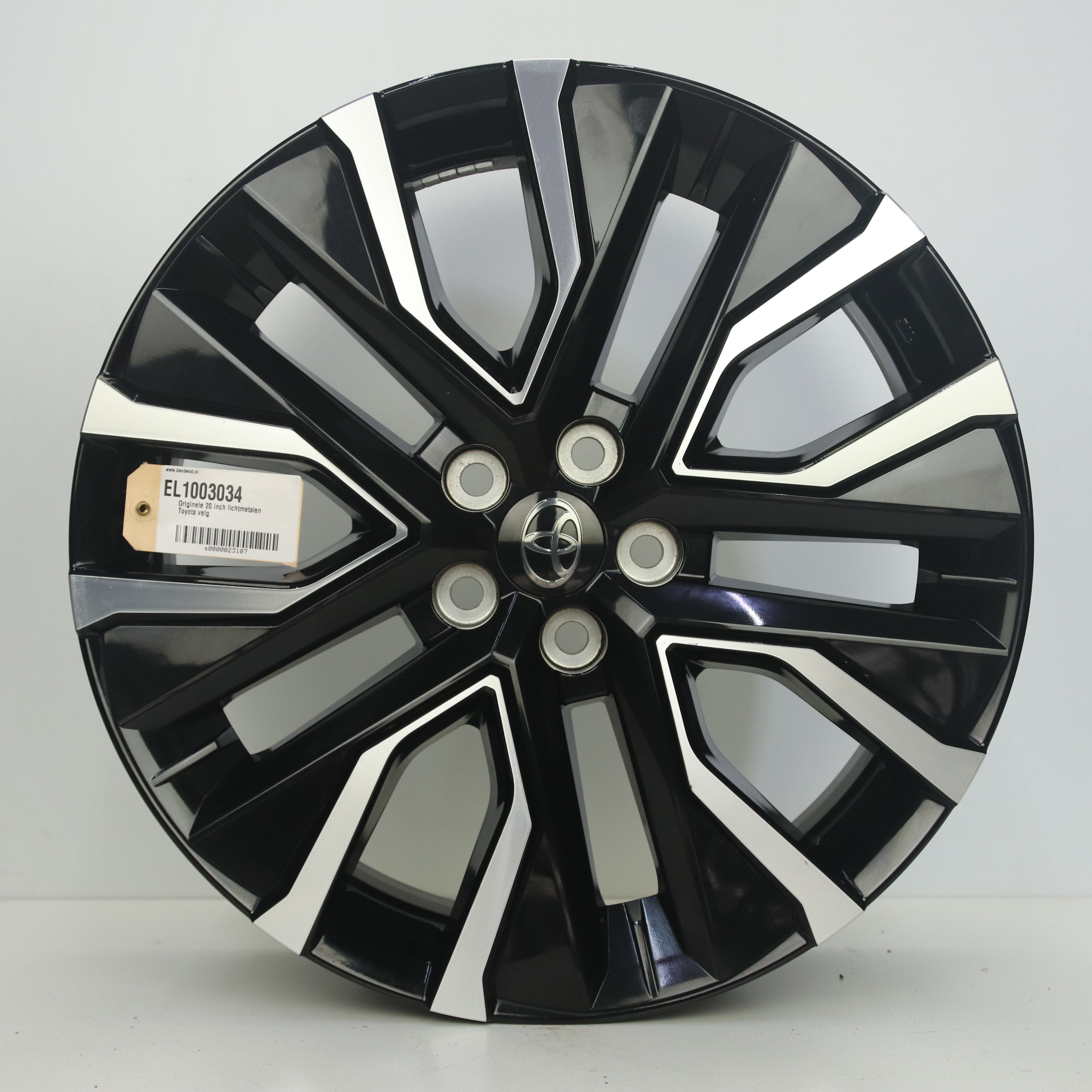 EL1003034 Originele 20 inch lichtmetalen Toyota velg 7.50X20 5X114.3 ET40.0 NB60.10 Zwart gepolijst