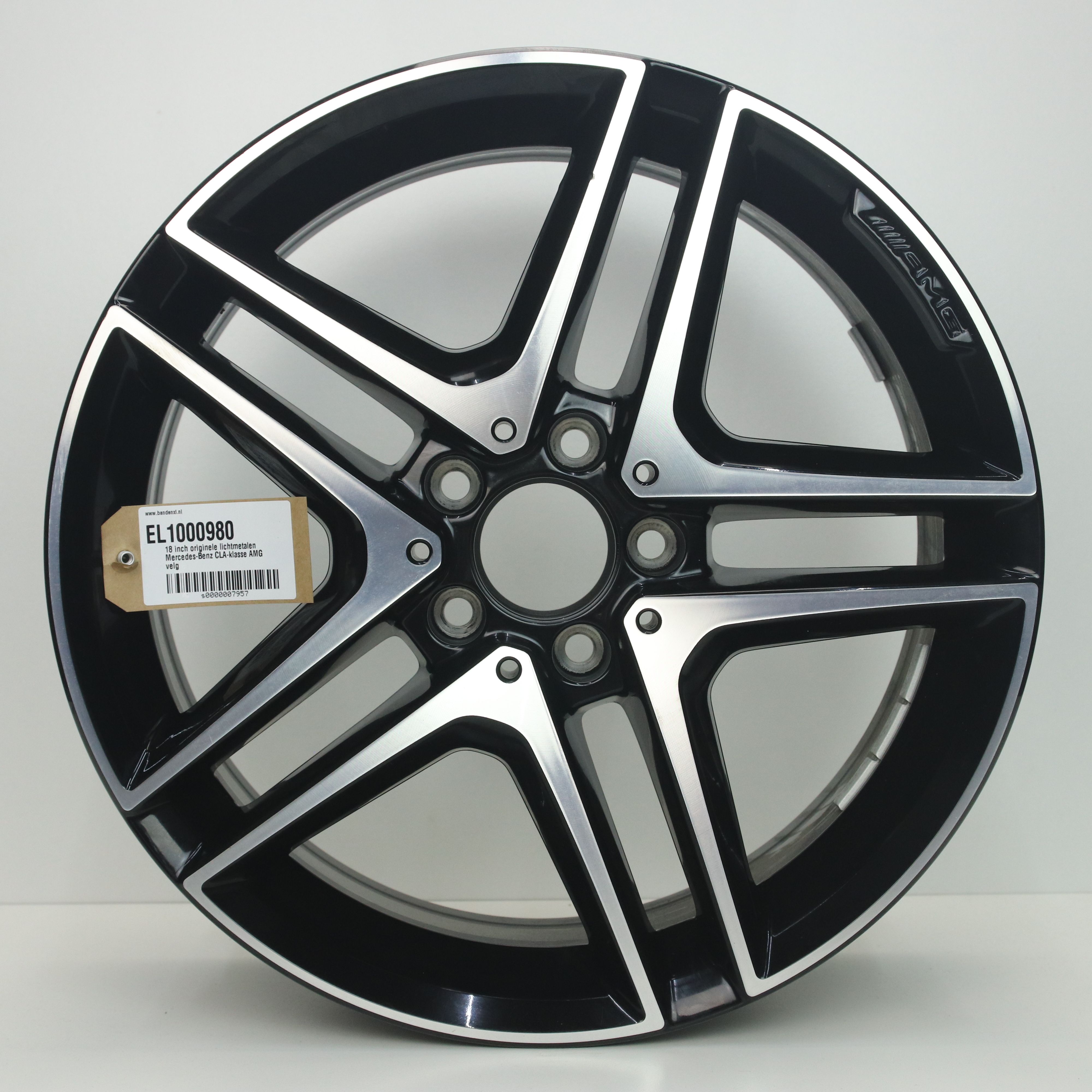 EL1000980 18 inch originele lichtmetalen Mercedes-Benz CLA-klasse AMG velg 8.00X18 5X112 ET48.0 NB66.60 Zwart Gepolijst