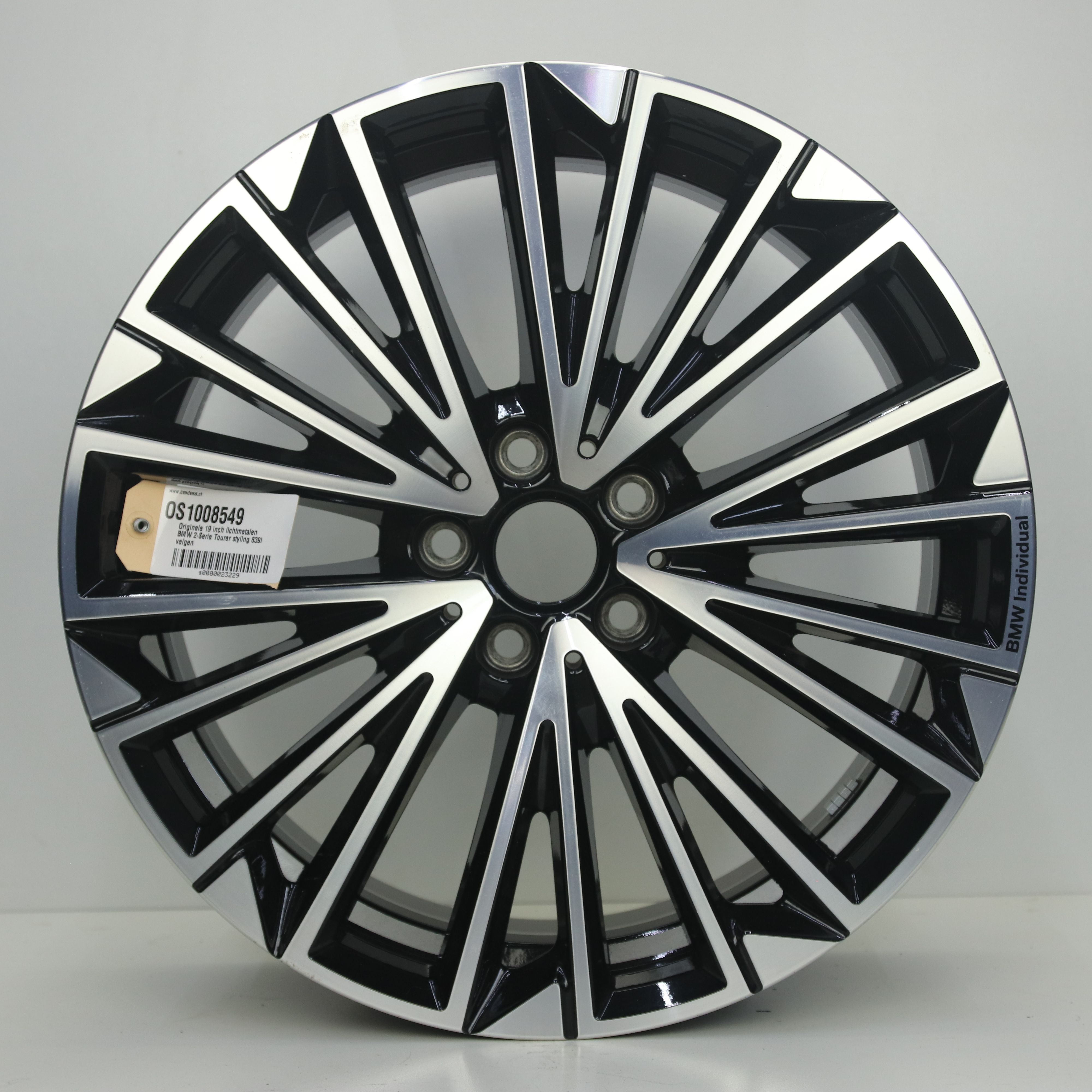 OS1008549 Originele 19 inch lichtmetalen BMW 2-Serie Tourer styling 839i velgen 8.00X19 5X112 ET46.0 NB66.60 Zwart Gepolijst