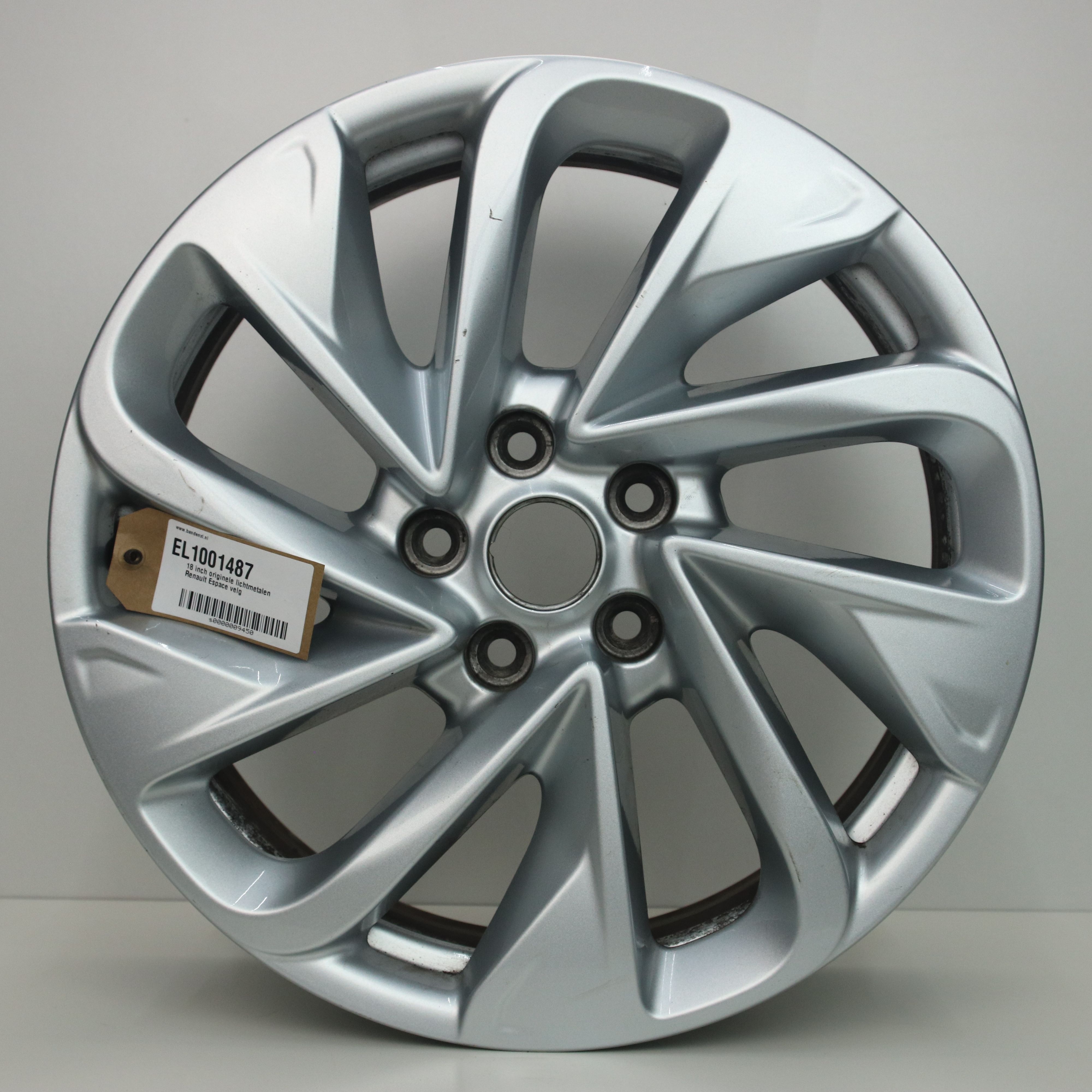 EL1001487 18 inch originele lichtmetalen Renault Espace velg 7.50X18 5X114.3 ET39.0 NB66.10 Zilver