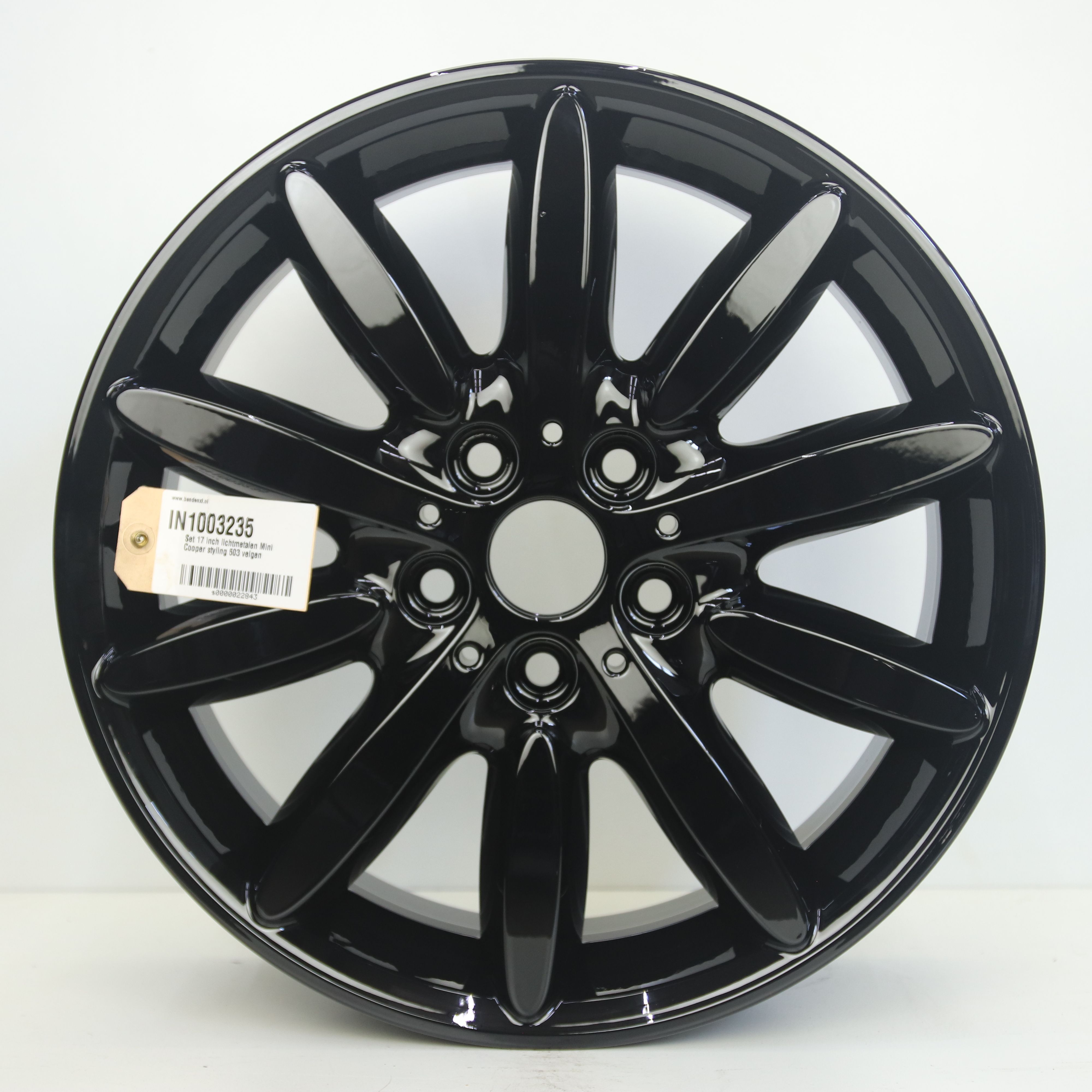 IN1003235 Set 17 inch lichtmetalen Mini Cooper styling 503 velgen 7.00X17 5X112 ET54.0 NB66.60 Zwart