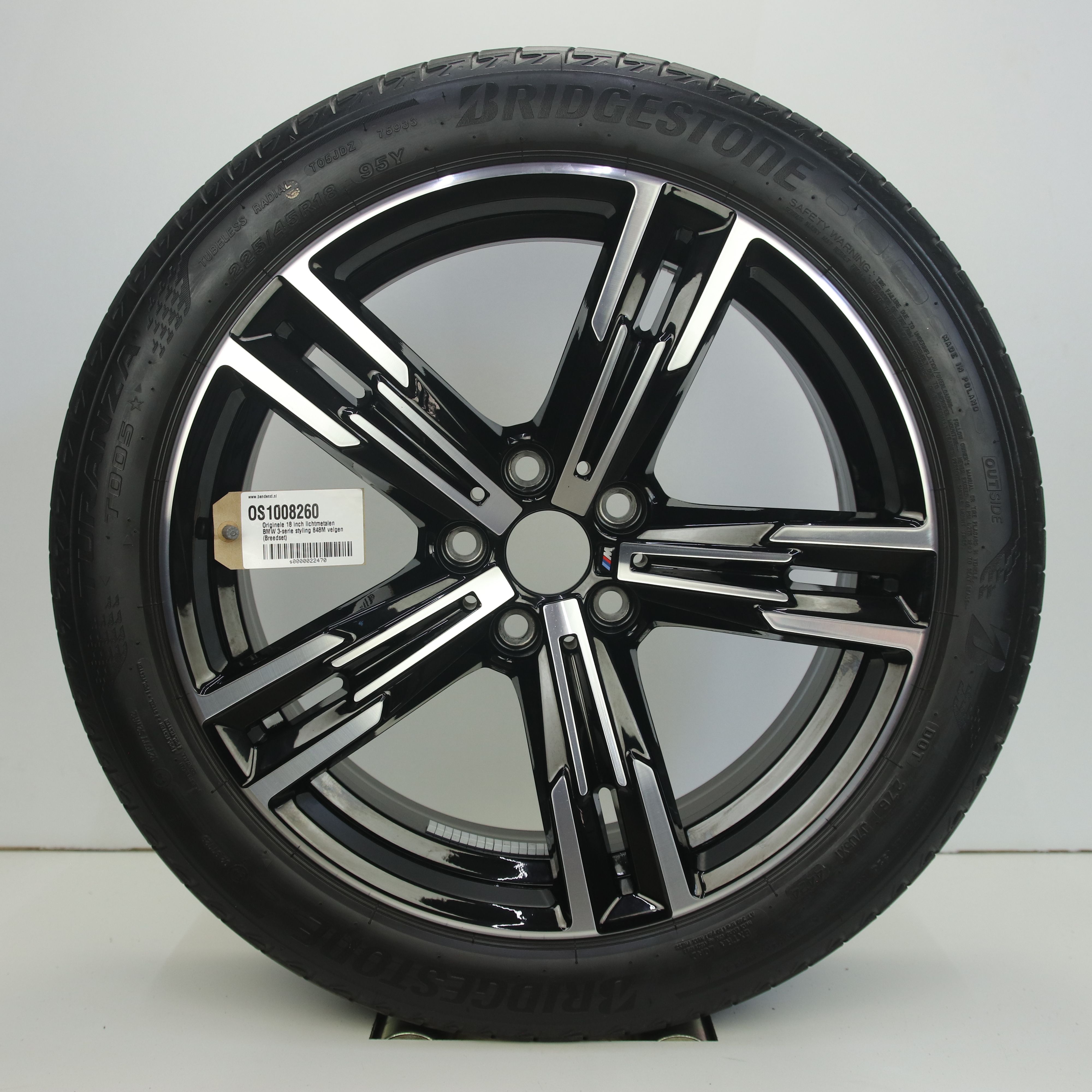 OS1008260 Originele 18 inch lichtmetalen BMW 3-serie styling 848M velgen (Breedset) 7.50X18 5X112 ET25.0 NB66.60 Zwart gepolijst