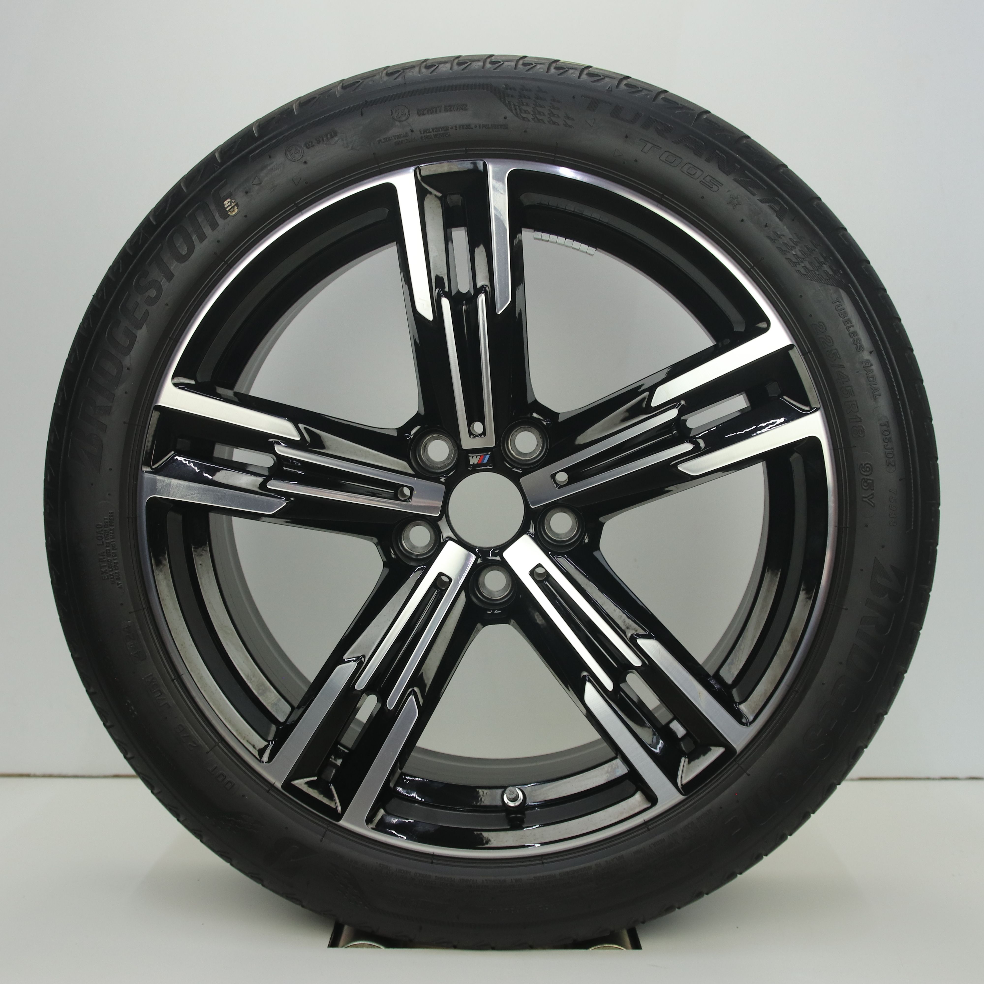 OS1008260 Originele 18 inch lichtmetalen BMW 3-serie styling 848M velgen (Breedset) 7.50X18 5X112 ET25.0 NB66.60 Zwart gepolijst