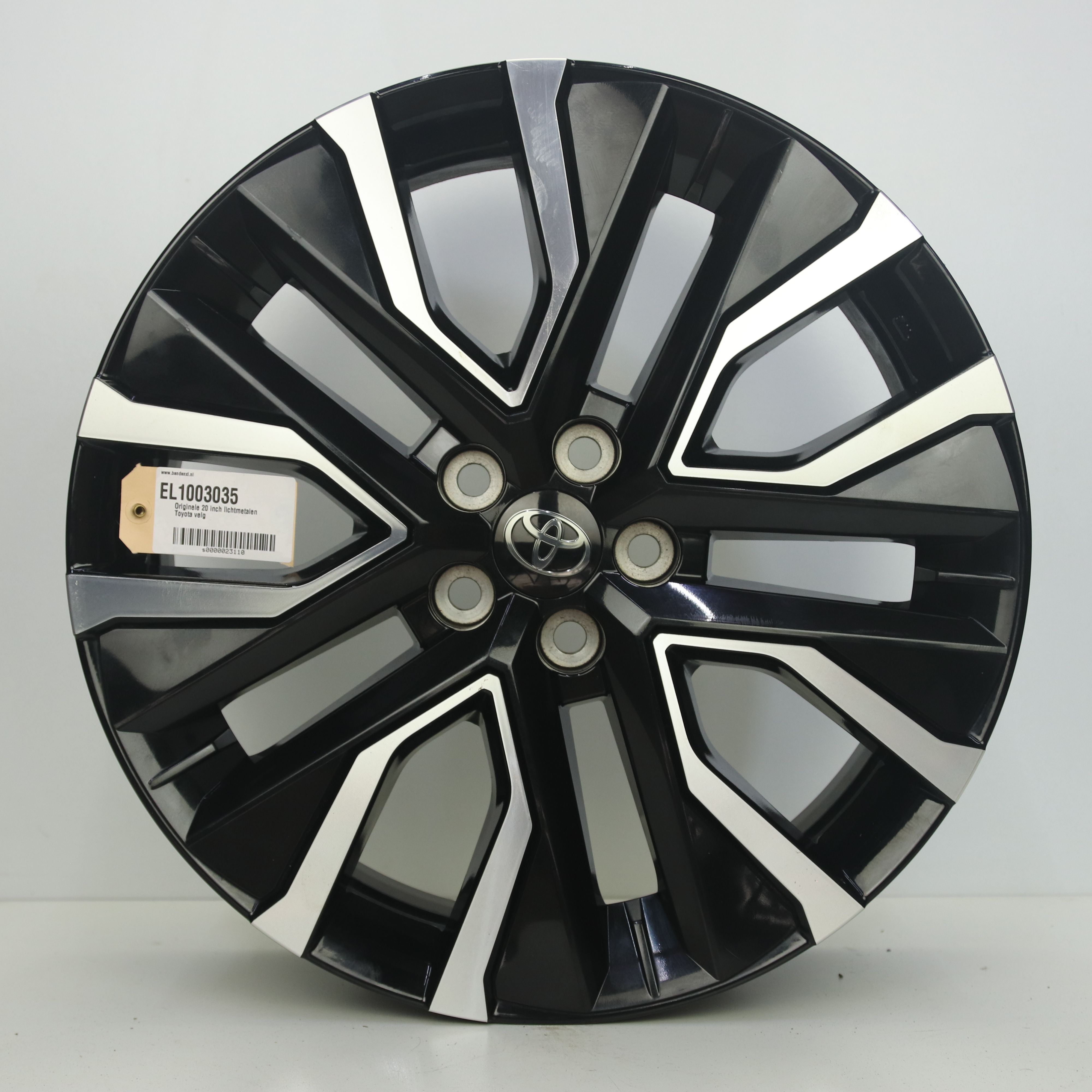 EL1003035 Originele 20 inch lichtmetalen Toyota velg 7.50X20 5X114.3 ET40.0 NB60.10 Zwart gepolijst