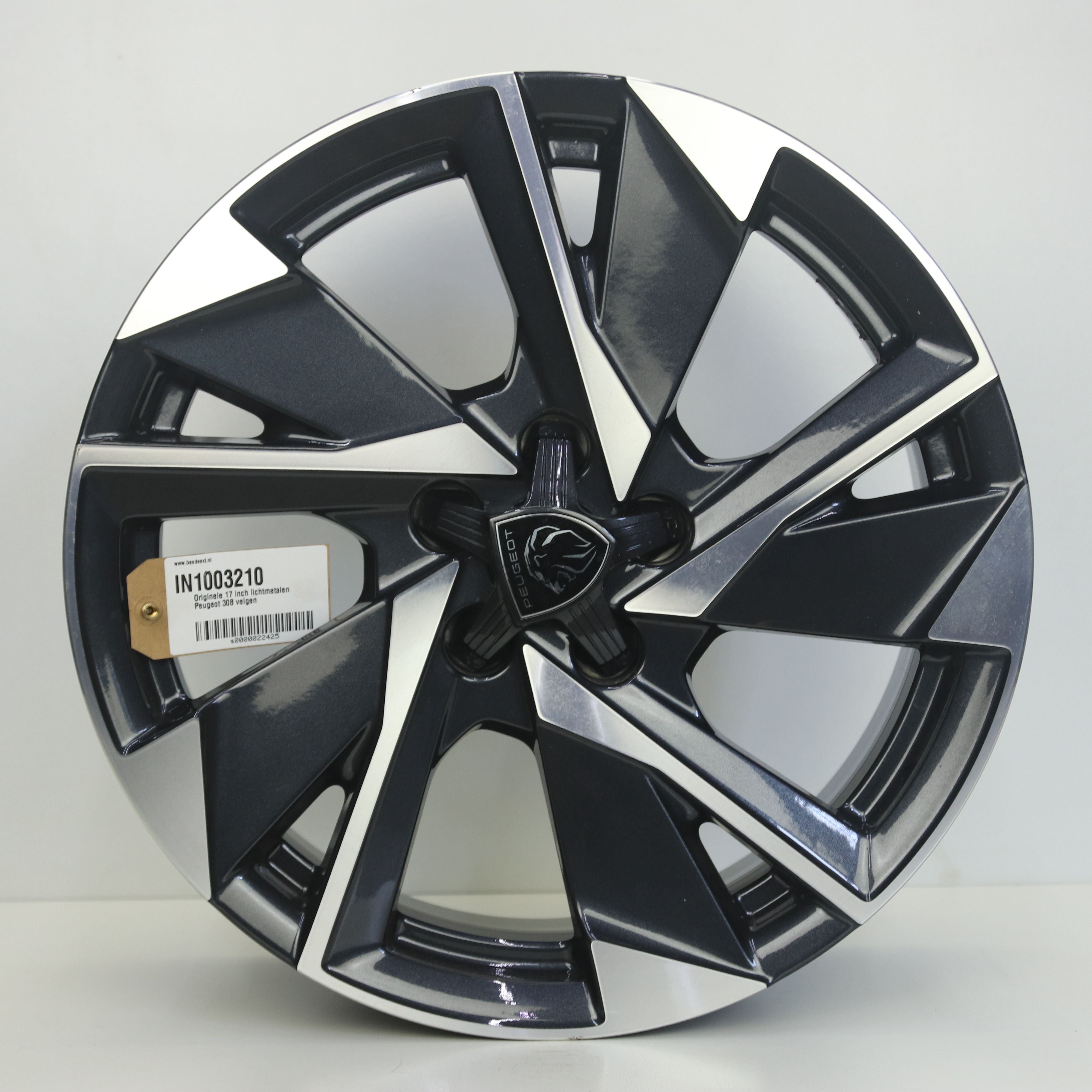 IN1003210 Originele 17 inch lichtmetalen Peugeot 308 velgen 7.50X17 5X108 ET44.0 NB60.10 Antraciet Gepolijst