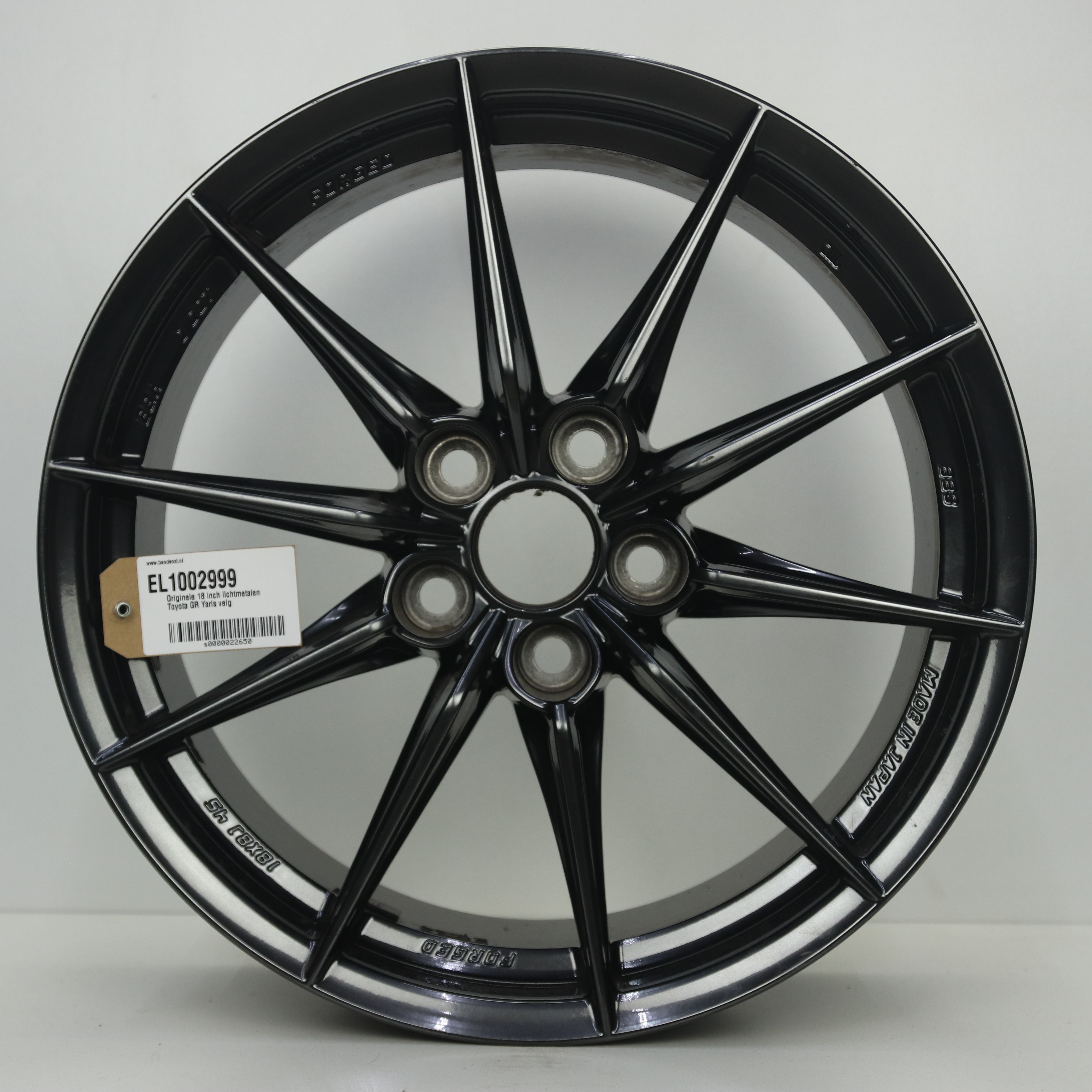 EL1002999 Originele 18 inch lichtmetalen Toyota GR Yaris velg 8.00X18 5X114.3 ET45.0 NB60.10 Antraciet