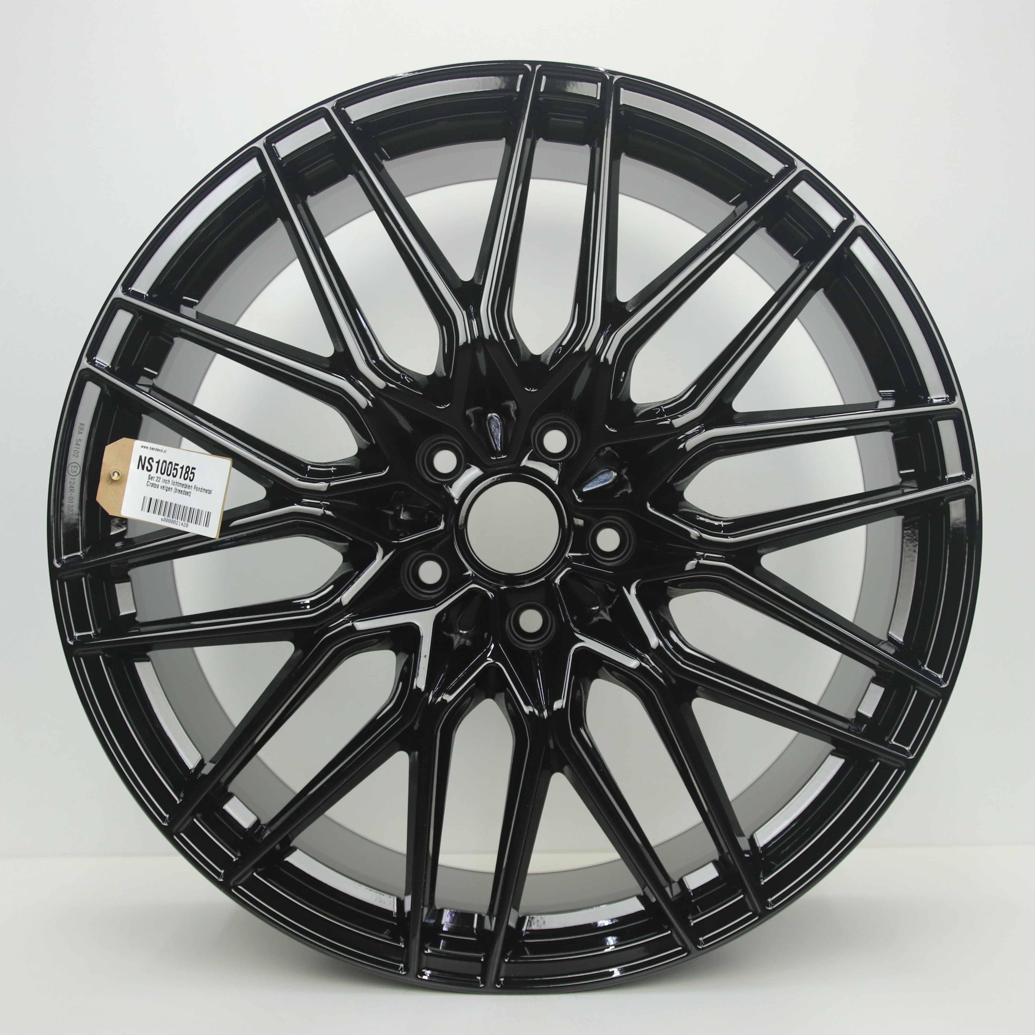 NS1005185 Set 22 inch lichtmetalen Fondmetal Cratos velgen (breedset) 10.00X22 5X112 ET48.0 NB71.60 Zwart
