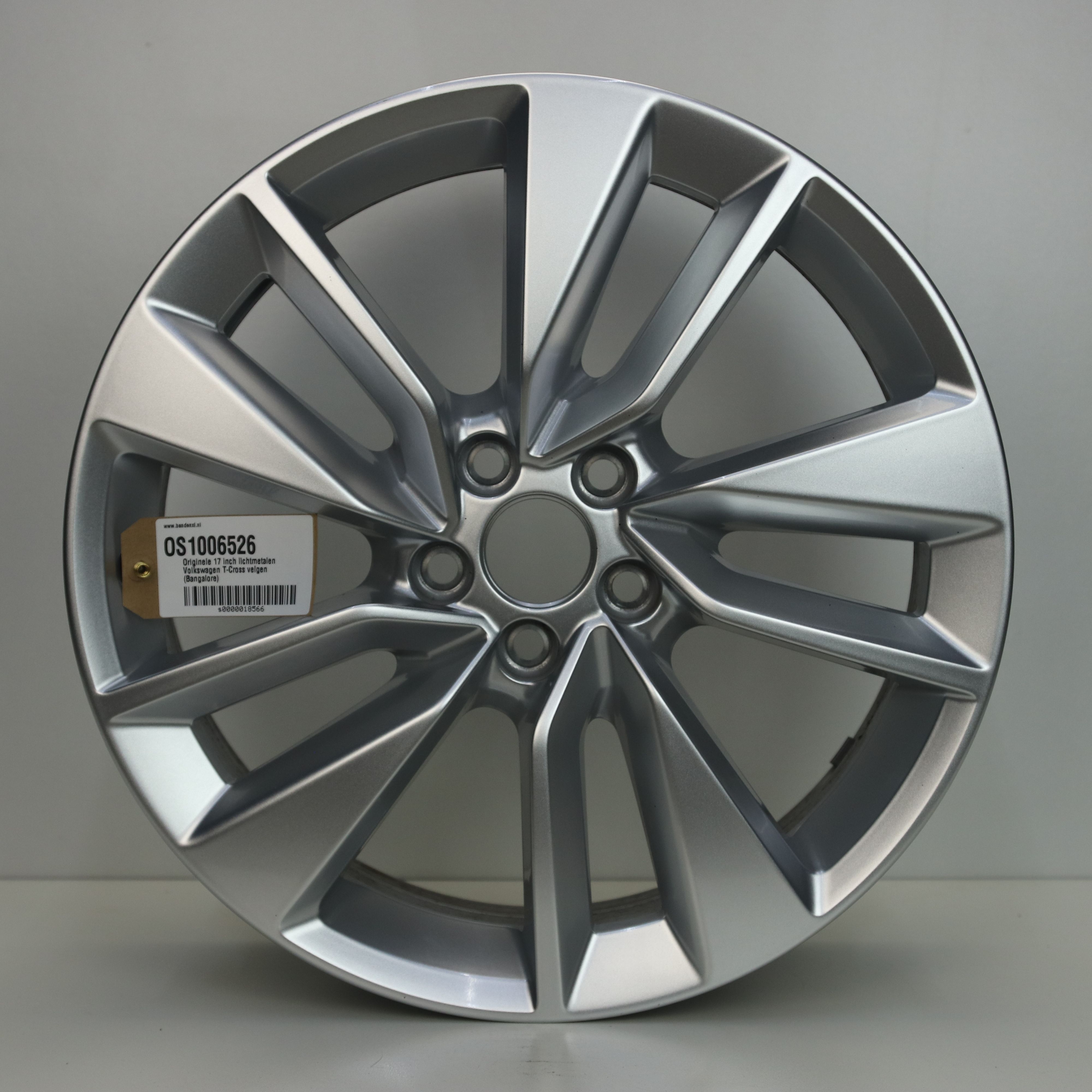 OS1006526 Originele 17 inch lichtmetalen Volkswagen T-Cross velgen (Bangalore) 6.50X17 5X100 ET39.0 NB57.10 Zilver