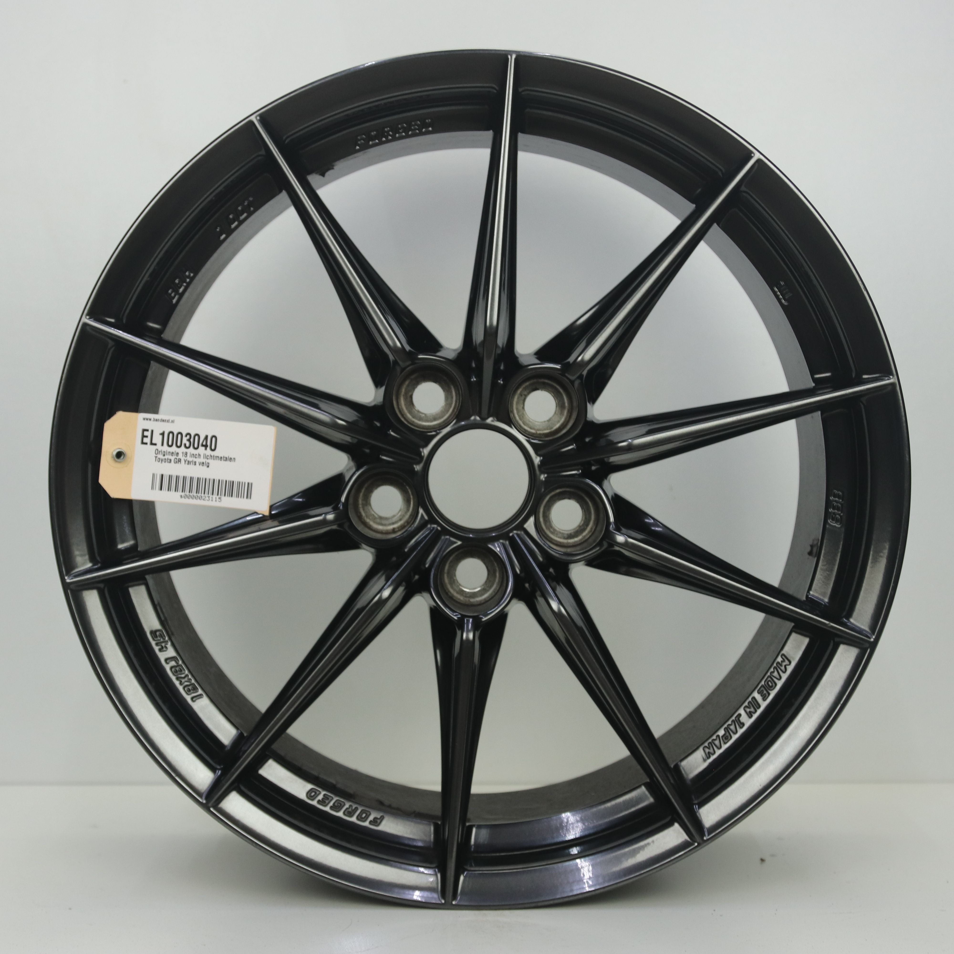 EL1003040 Originele 18 inch lichtmetalen Toyota GR Yaris velg 8.00X18 5X114.3 ET45.0 NB60.10 Antraciet