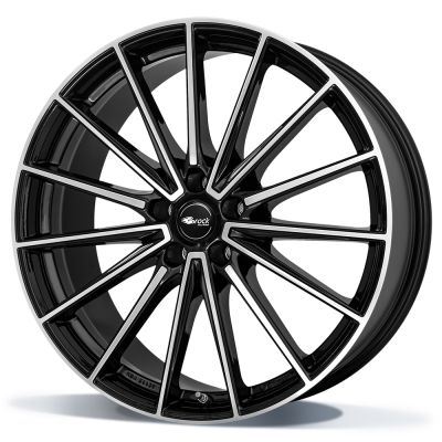 Brock B43 9.00X21 5X112 ET24.0 NB66.60 BA1 Zwart glanzend - front polijst (SGVP)