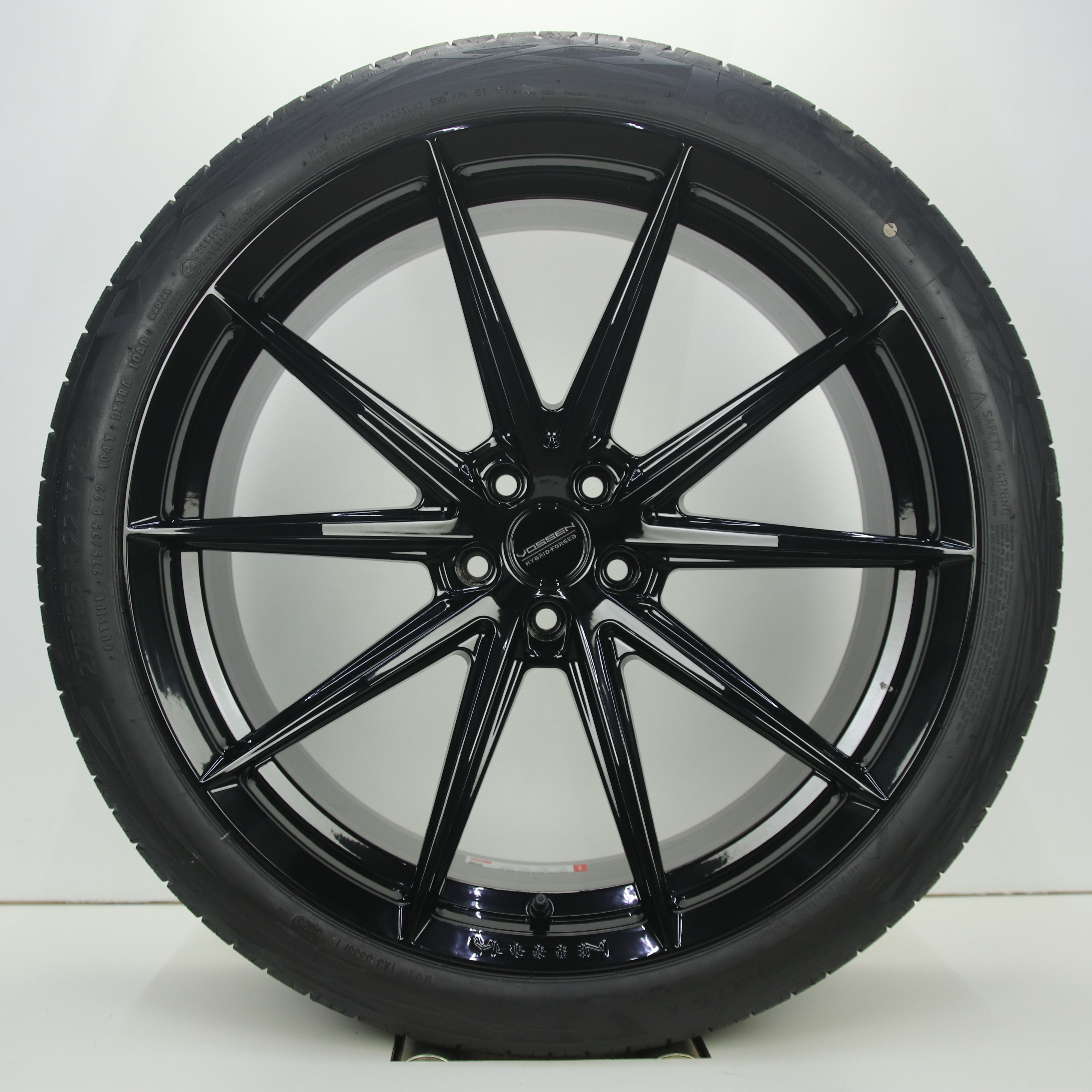 NS1005458 Set 22 inch lichtmetalen Vossen HFX-2 velgen (Breedset) 10.00X22 5X112 ET26.0 NB66.60 Zwart