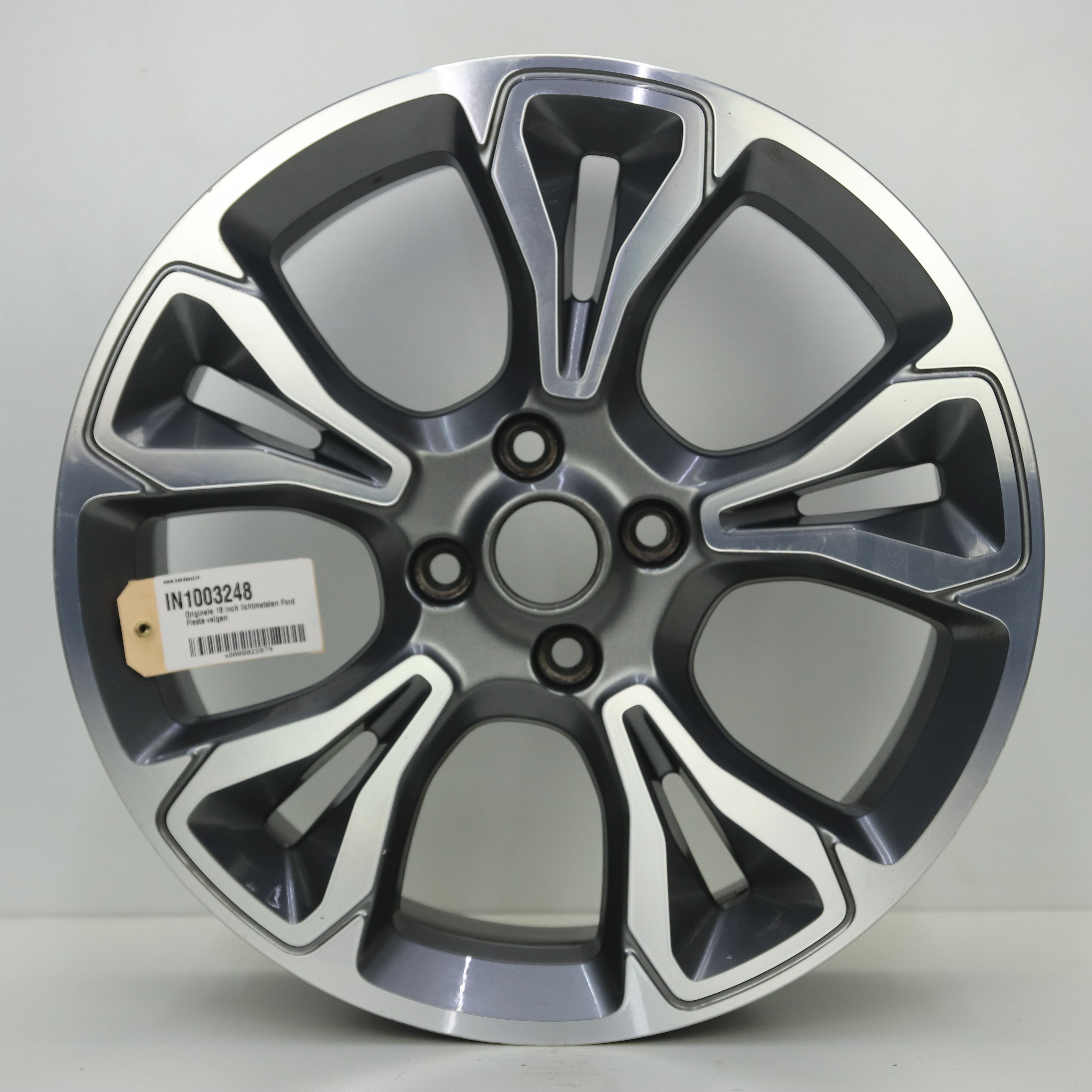 IN1003248 Originele 18 inch lichtmetalen Ford Fiesta velgen 7.00X18 4X108 ET47.5 NB63.40 Antraciet gepolijst