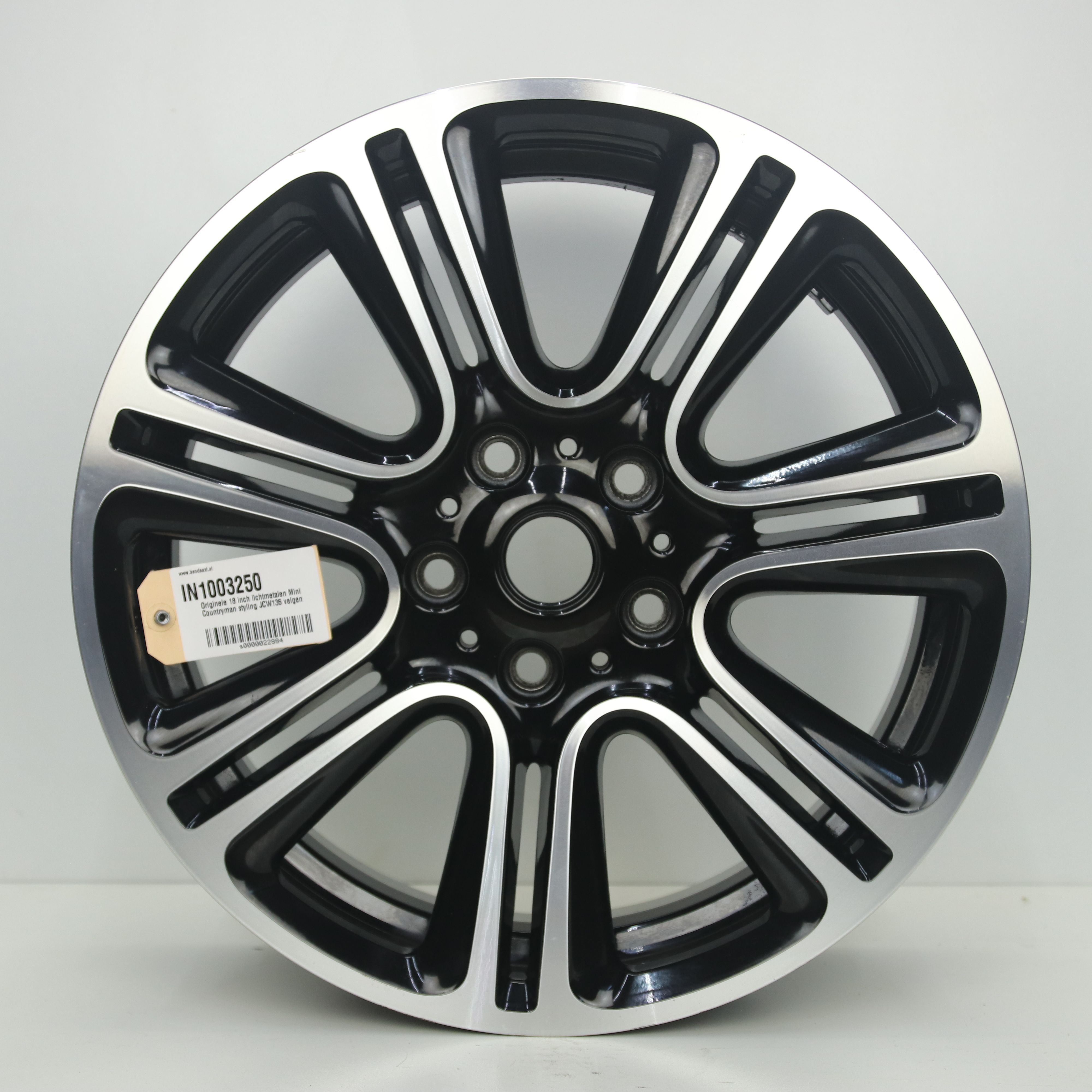 IN1003250 Originele 18 inch lichtmetalen Mini Countryman styling JCW135 velgen 7.50X18 5X120 ET52.0 NB72.60 Zwart Gepolijst