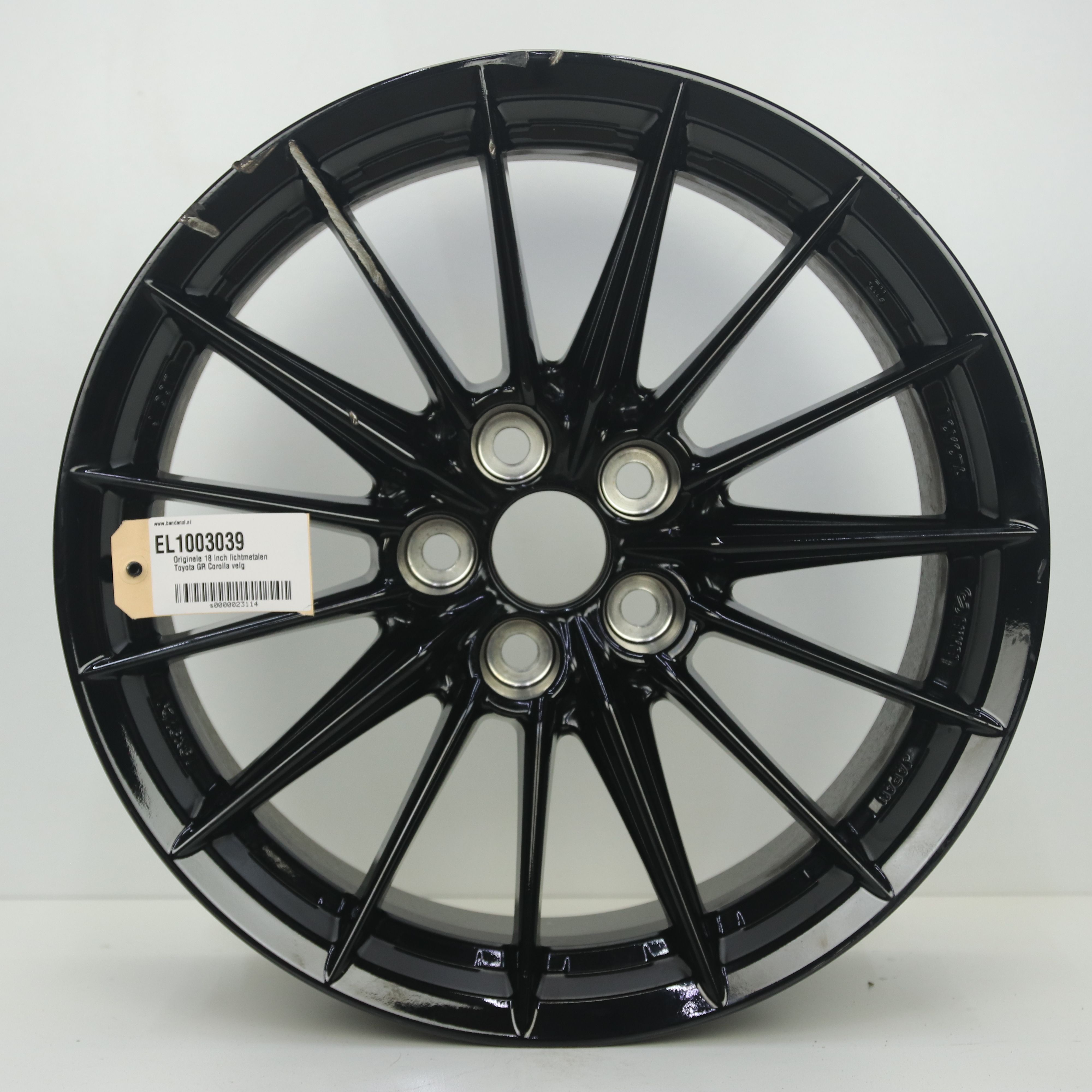EL1003039 Originele 18 inch lichtmetalen Toyota GR Corolla velg 8.50X18 5X114.3 ET30.0 NB60.10 Zwart