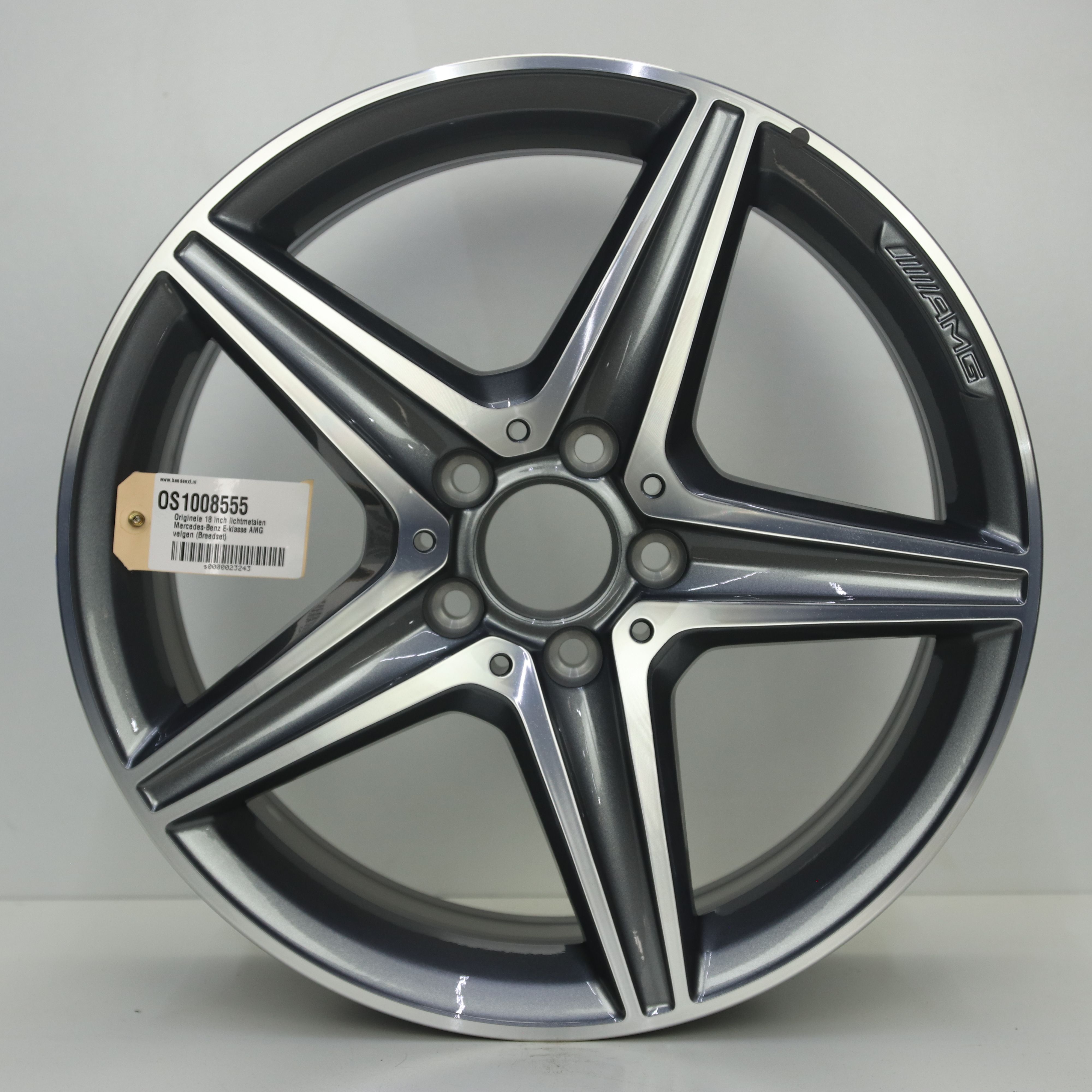 OS1008555 Originele 18 inch lichtmetalen Mercedes-Benz E-klasse AMG velgen (Breedset) 8.00X18 5X112 ET43.0 NB66.60 Antraciet Gepolijst