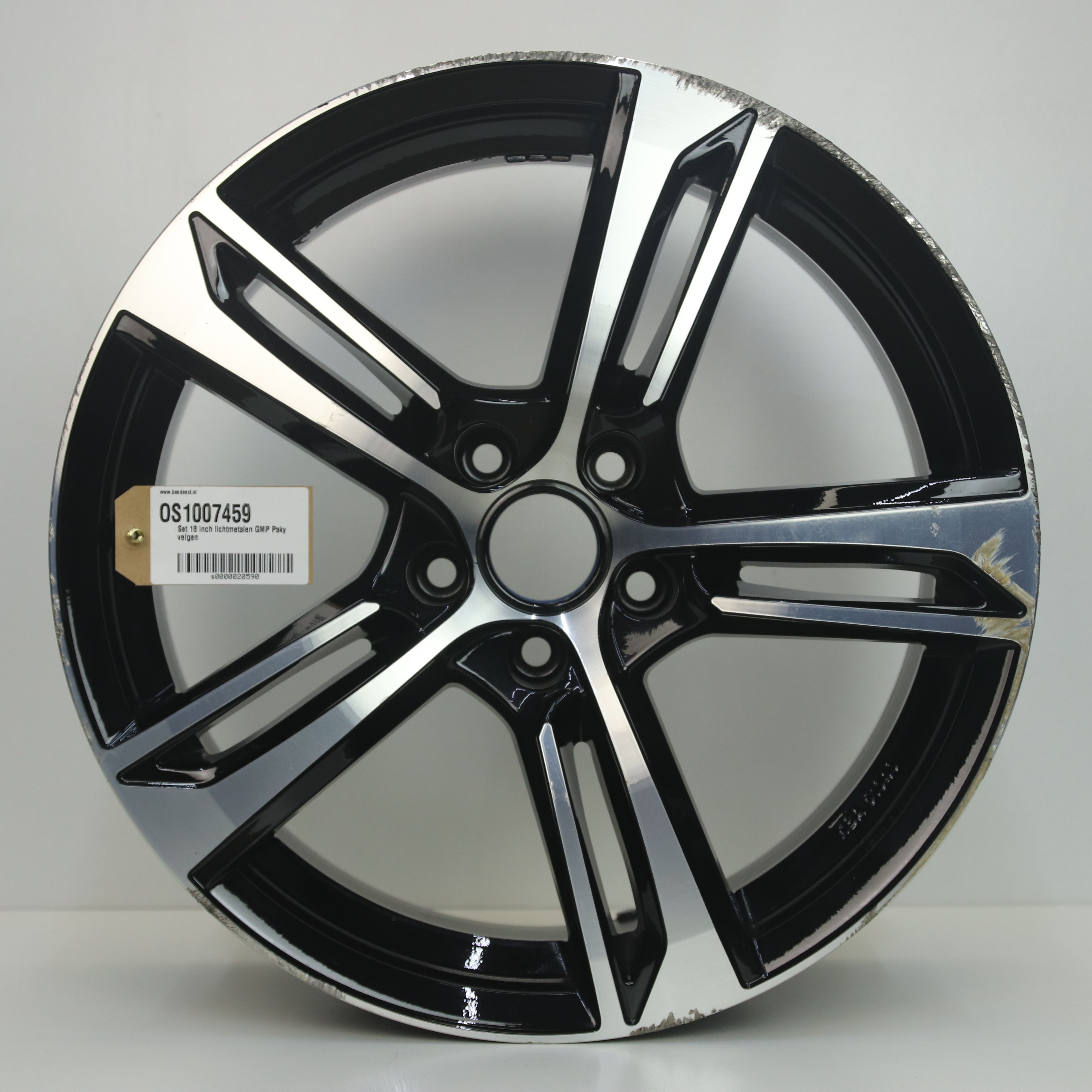 OS1007459 Set 18 inch lichtmetalen GMP Paky velgen 8.00X18 5X112 ET25.0 NB66.60 Zwart gepolijst