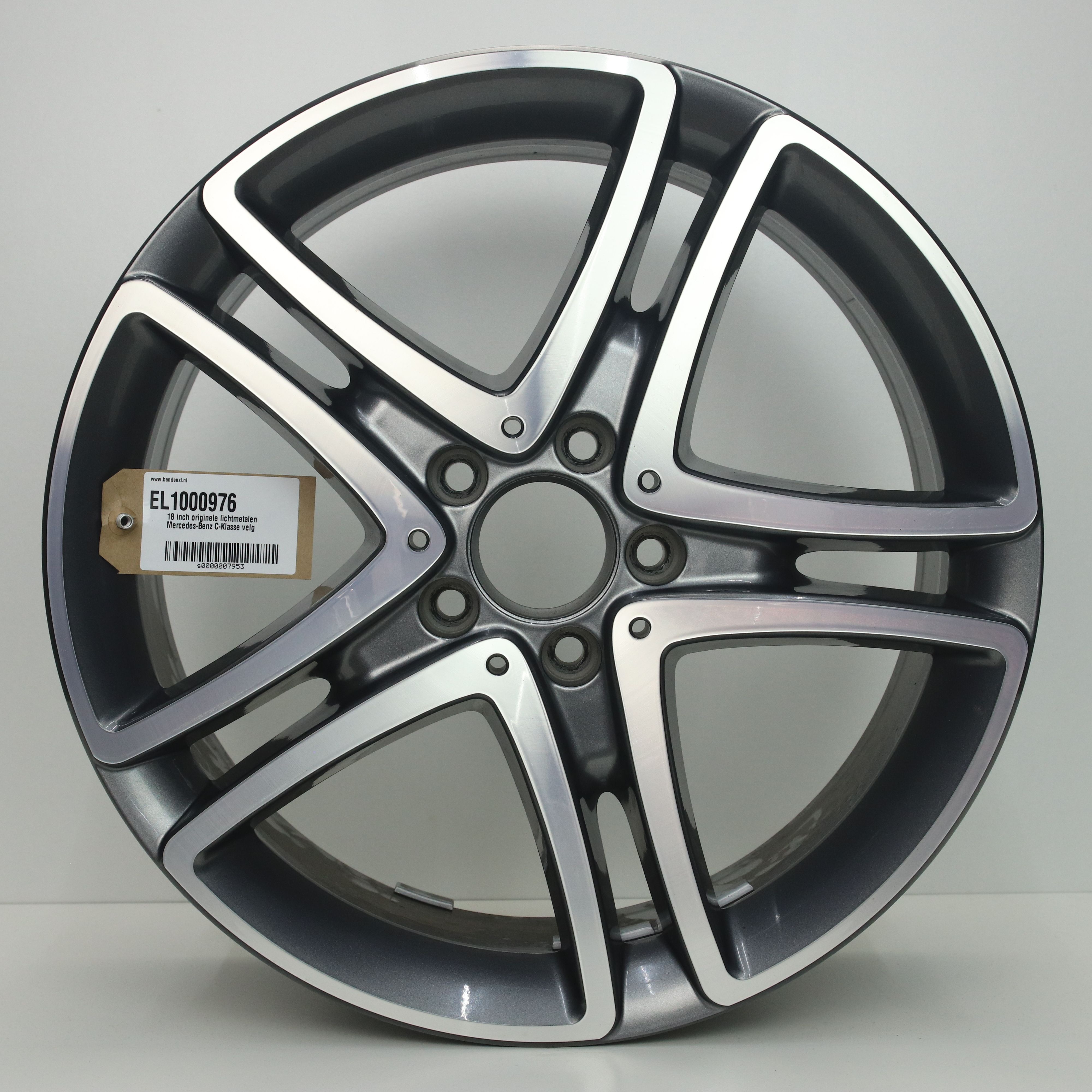 EL1000976 18 inch originele lichtmetalen Mercedes-Benz C-Klasse velg 8.00X18 5X112 ET41.0 NB66.60 Antraciet gepolijst
