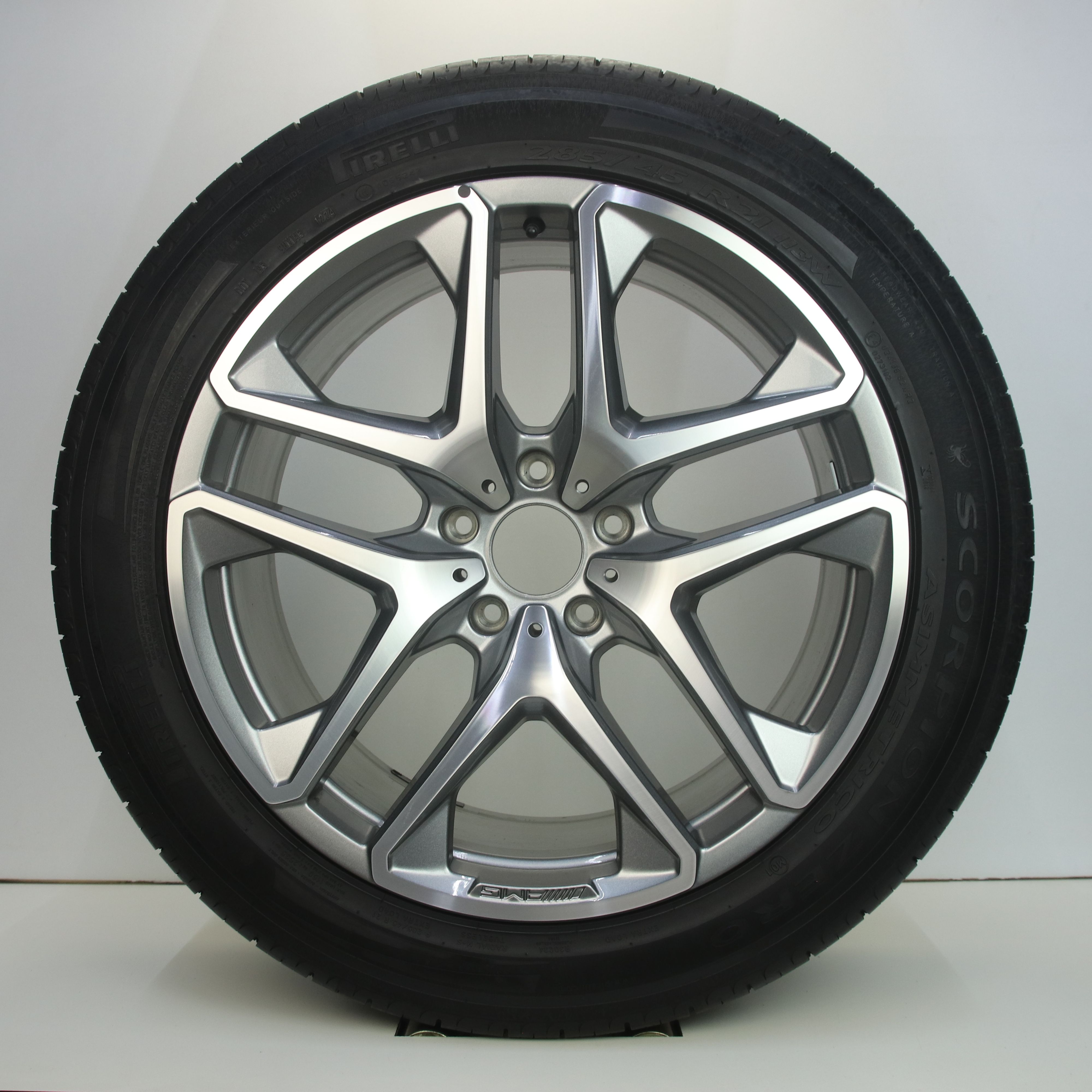 OS1007150 Originele 21 inch lichtmetalen Mercedes-Benz G-klasse AMG velgen 10.00X21 5X130 ET33.0 NB84.10 Mat zwart gepolijst