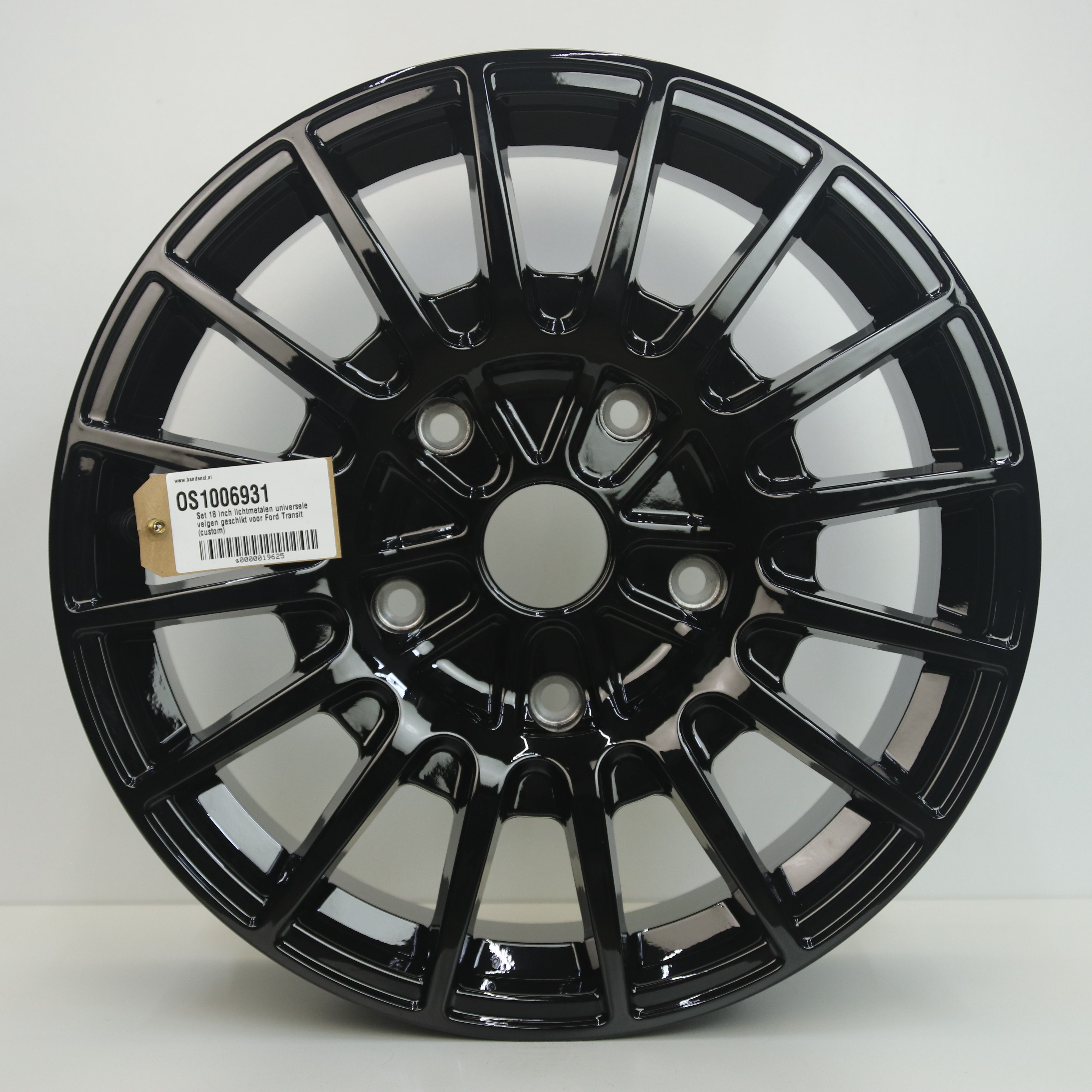 OS1006931 Set 18 inch lichtmetalen universele velgen geschikt voor Ford Transit (custom) 8.00X18 5X160 ET50.0 NB65.10 Zwart