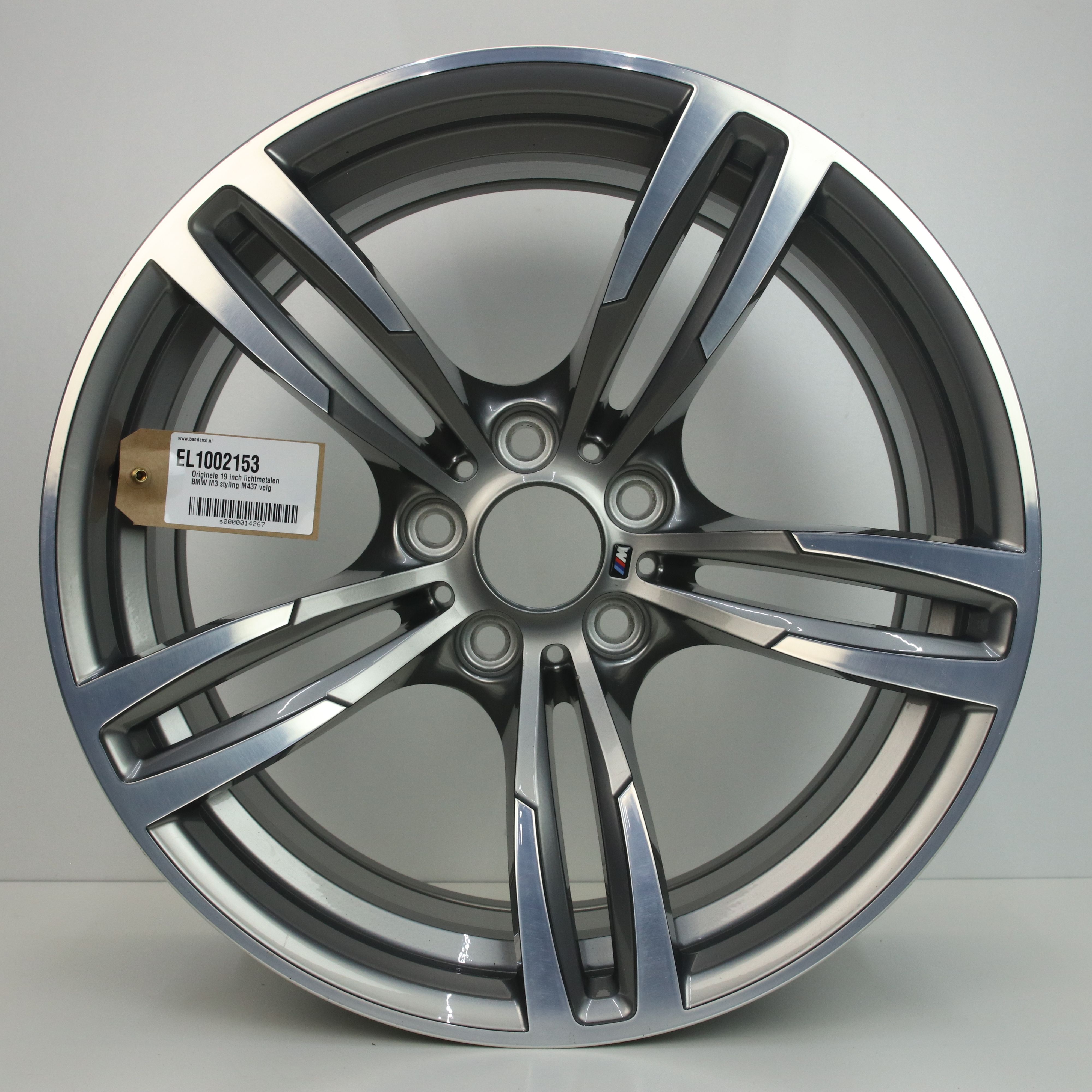 EL1002153 Originele 19 inch lichtmetalen BMW M3 styling M437 velg 10.00X19 5X120 ET40.0 NB72.60 Antraciet gepolijst