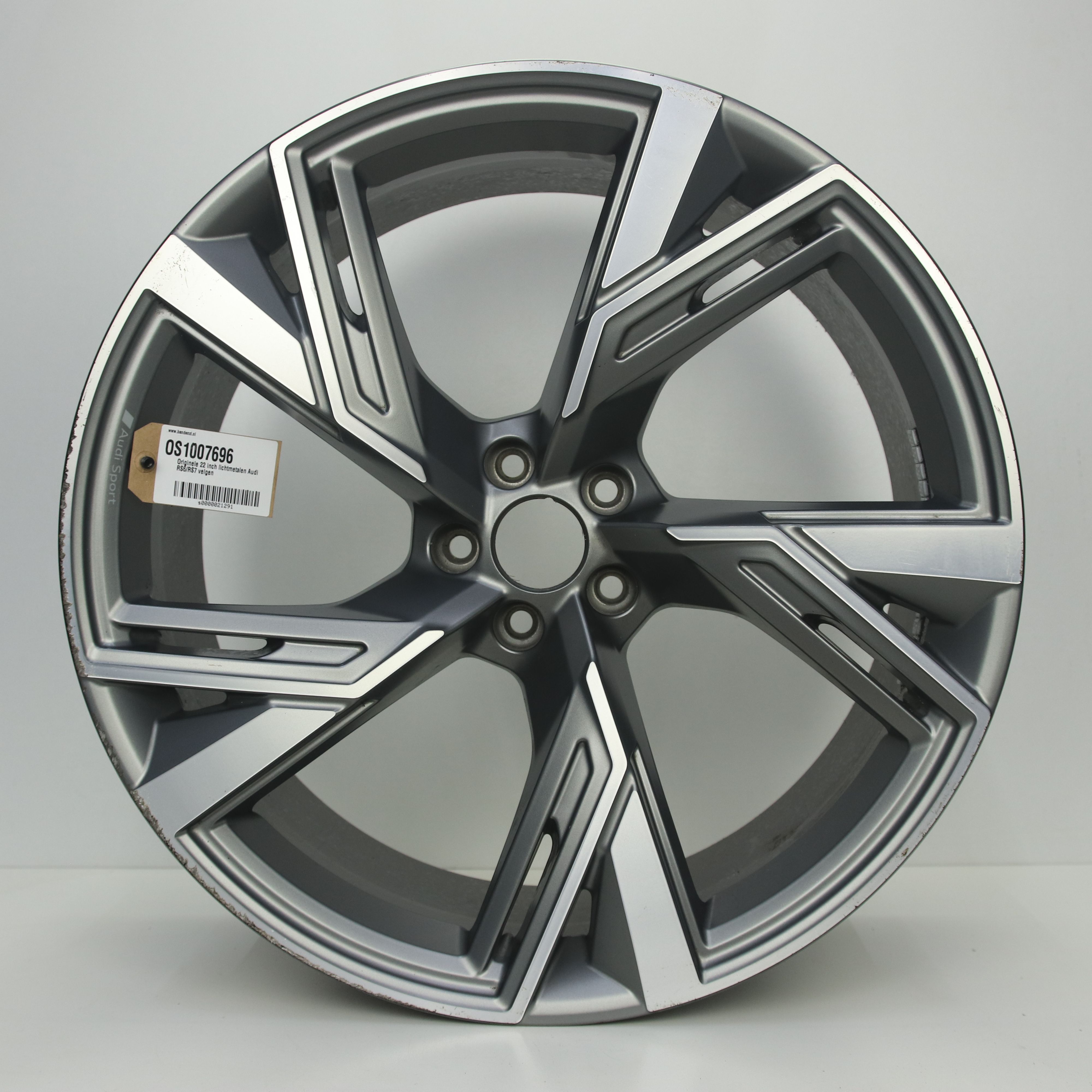 OS1007696 Originele 22 inch lichtmetalen Audi RS6/RS7 velgen 10.50X22 5X112 ET19.0 NB66.60 Antraciet gepolijst