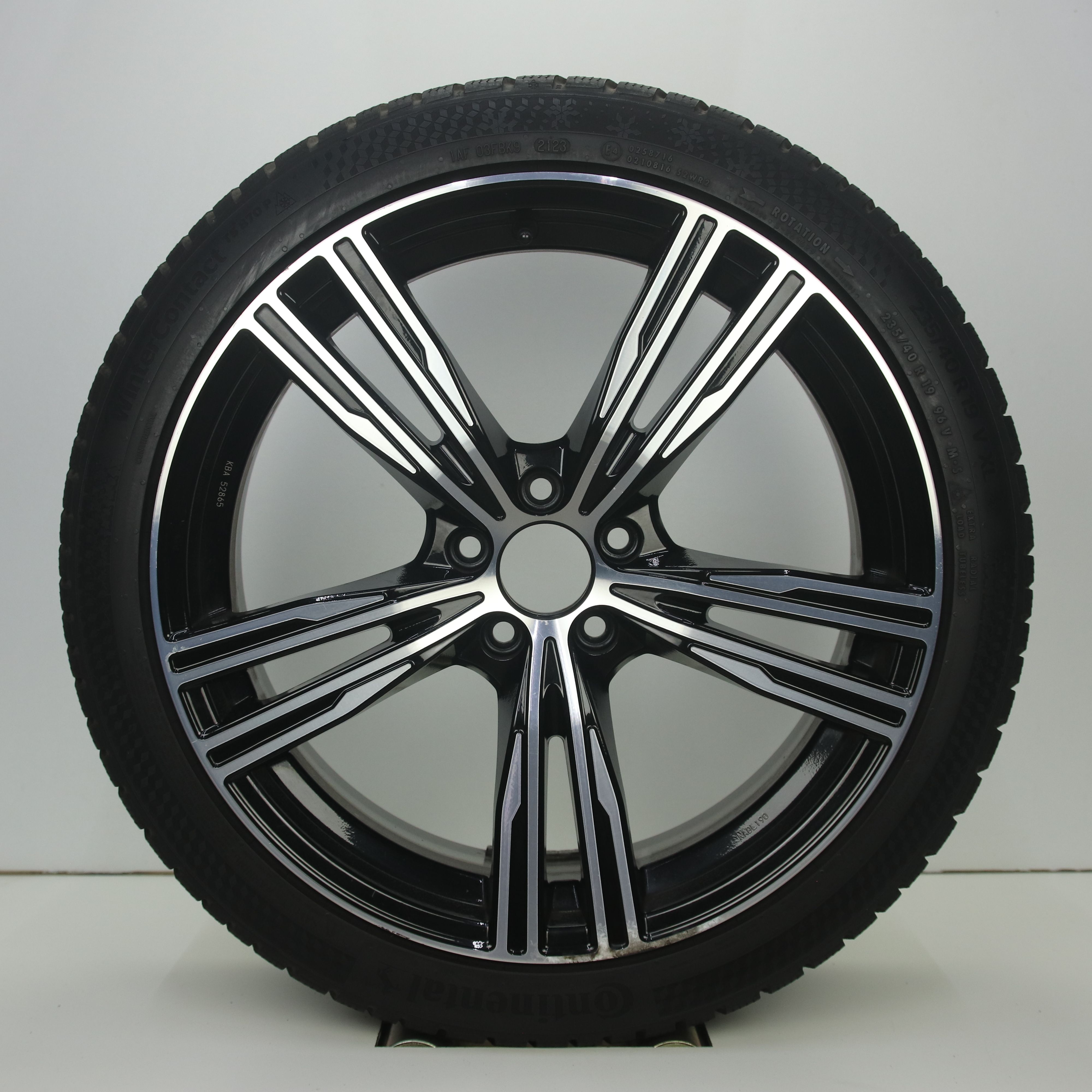 OS1007720 Set 19 inch lichtmetalen universele velgen 8.00X19 5X108 ET40.0 NB63.40 Zwart gepolijst