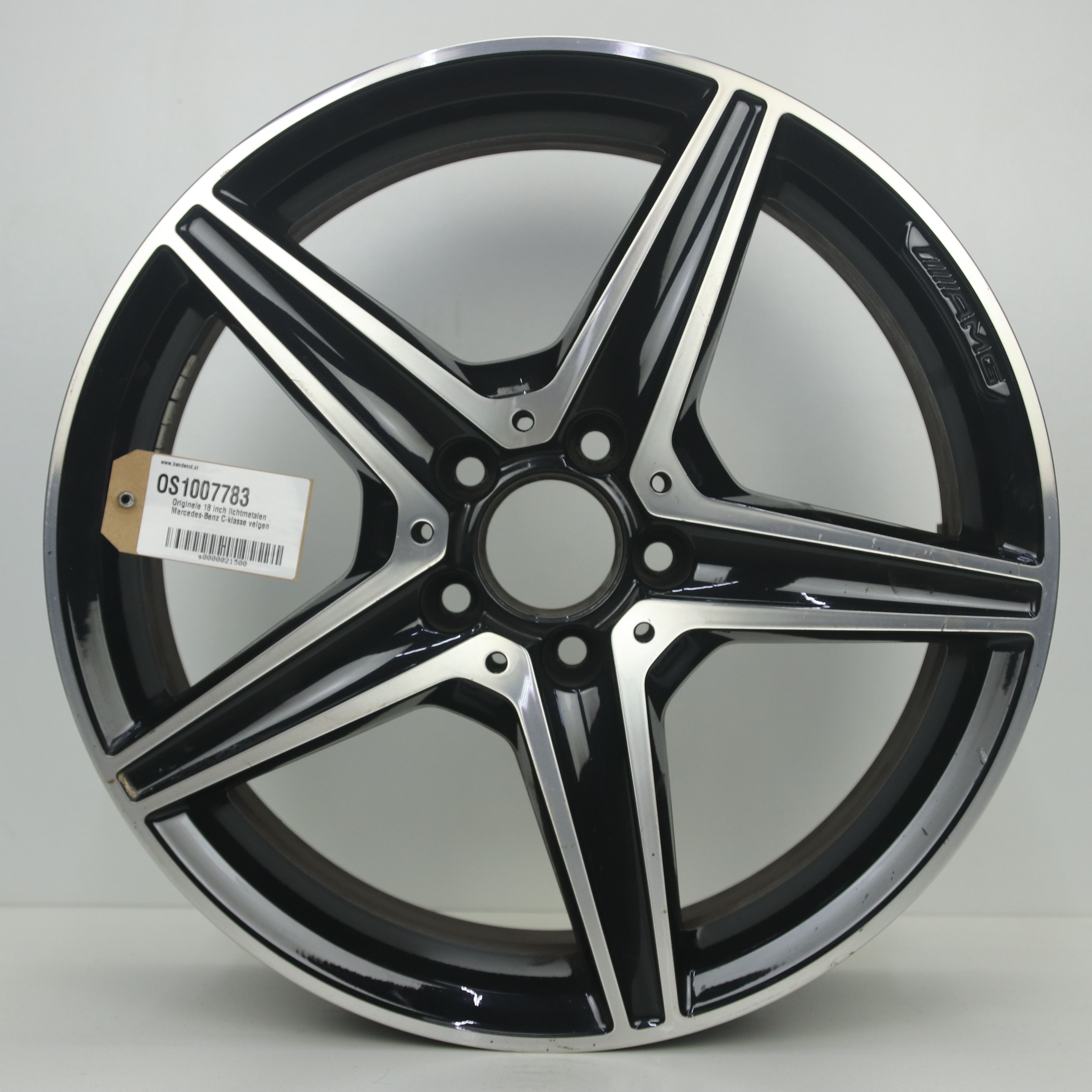 OS1007783 Originele 18 inch lichtmetalen Mercedes-Benz C-klasse velgen 7.50X18 5X112 ET44.0 NB66.60 Zwart gepolijst