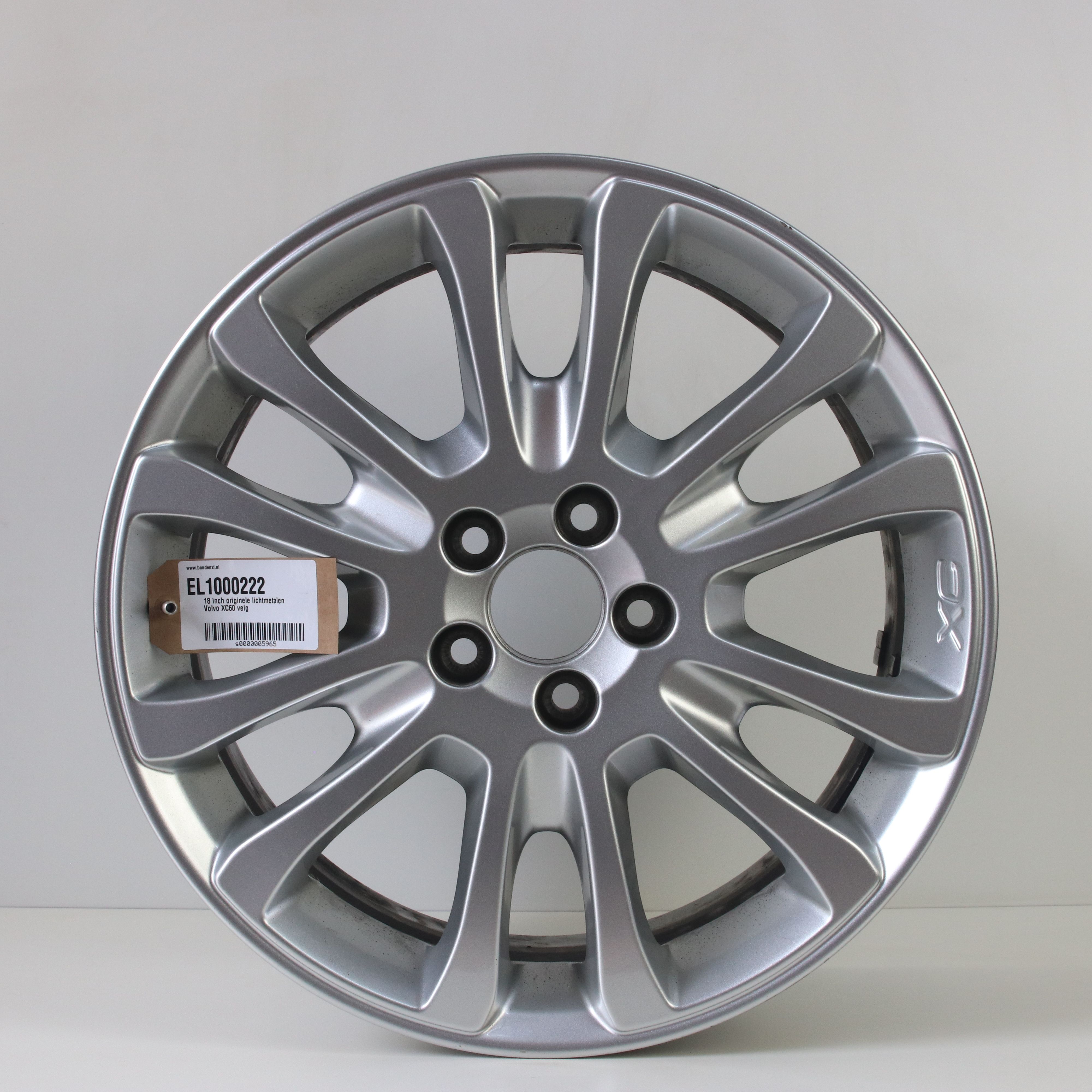 EL1000222 18 inch originele lichtmetalen Volvo XC60 velg 7.50X18 5X108 ET55.0 NB63.40 Zilver