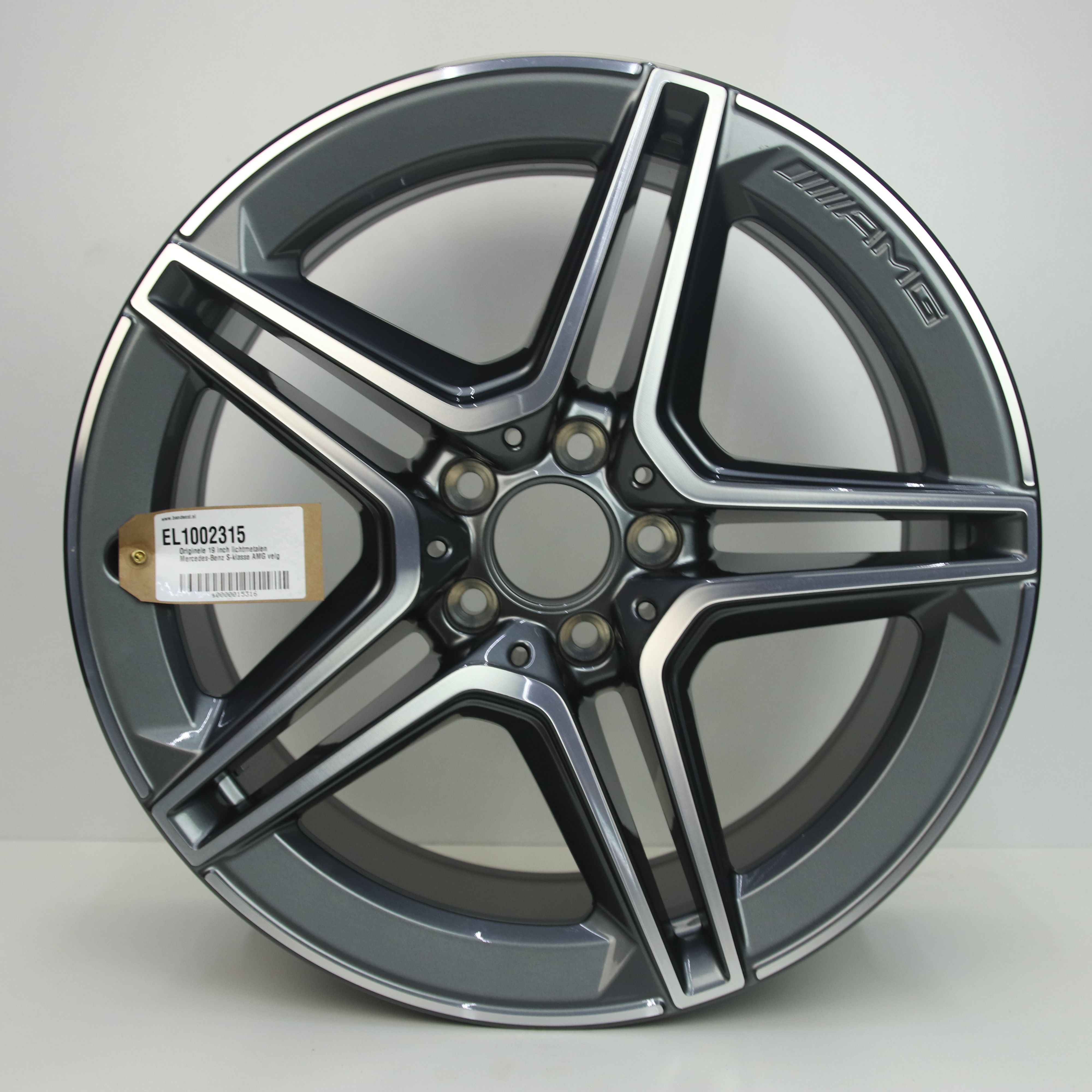EL1002315 Originele 19 inch lichtmetalen Mercedes-Benz S-klasse AMG velg 10.00X19 5X112 ET48.1 NB66.60 Antraciet gepolijst