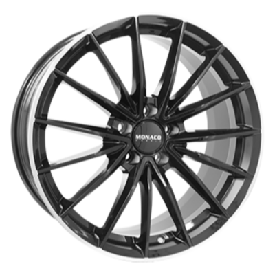 Monaco GP14 7.50X18 5X112 ET45.0 NB66.60 Zwart Glans / Gepolijste rand