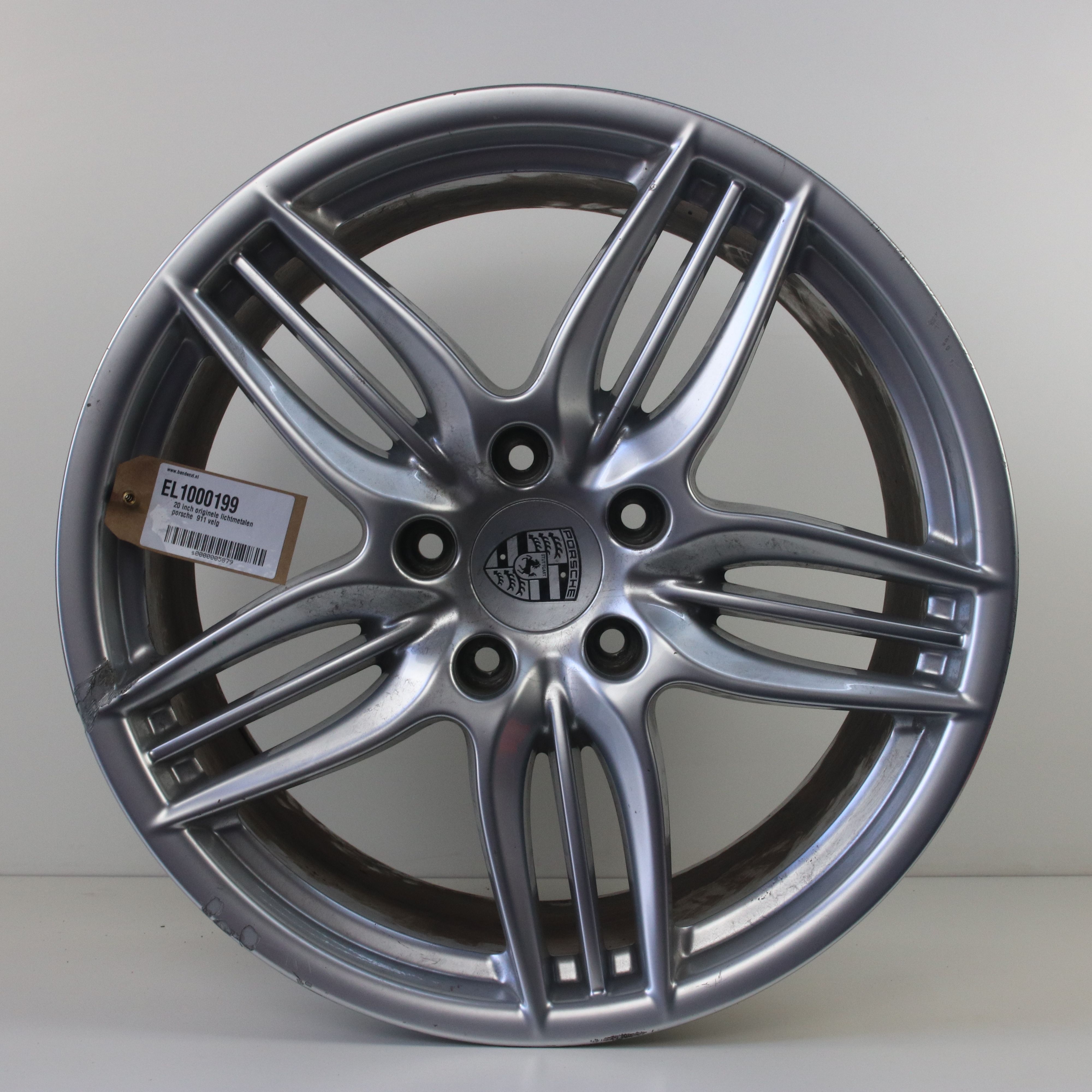 EL1000199 20 inch originele lichtmetalen porsche 911 velg 11.00X20 5X130 ET70.0 NB71.60 Zilver