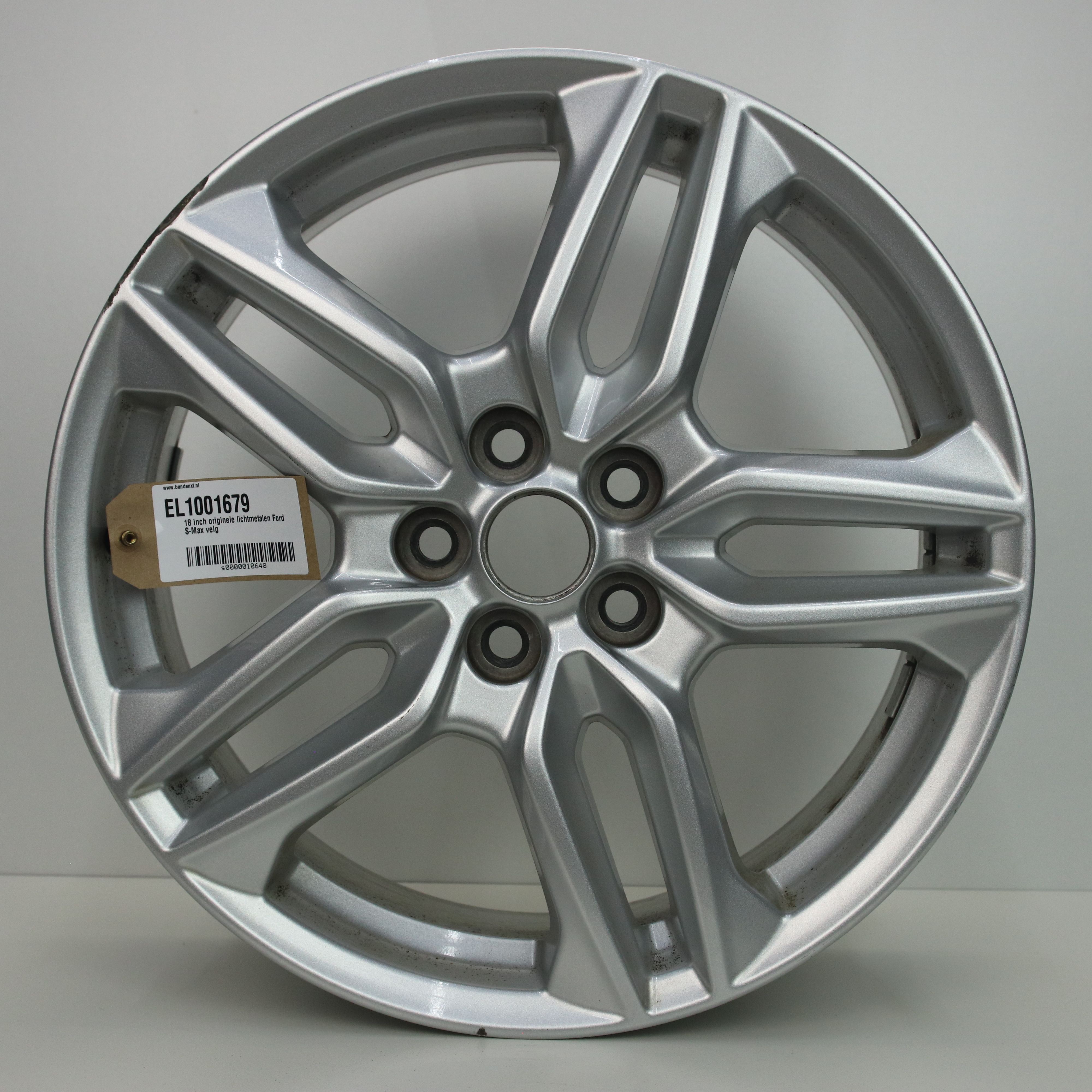 EL1001679 18 inch originele lichtmetalen Ford S-Max velg 7.50X18 5X108 ET55.0 NB63.40 Zilver