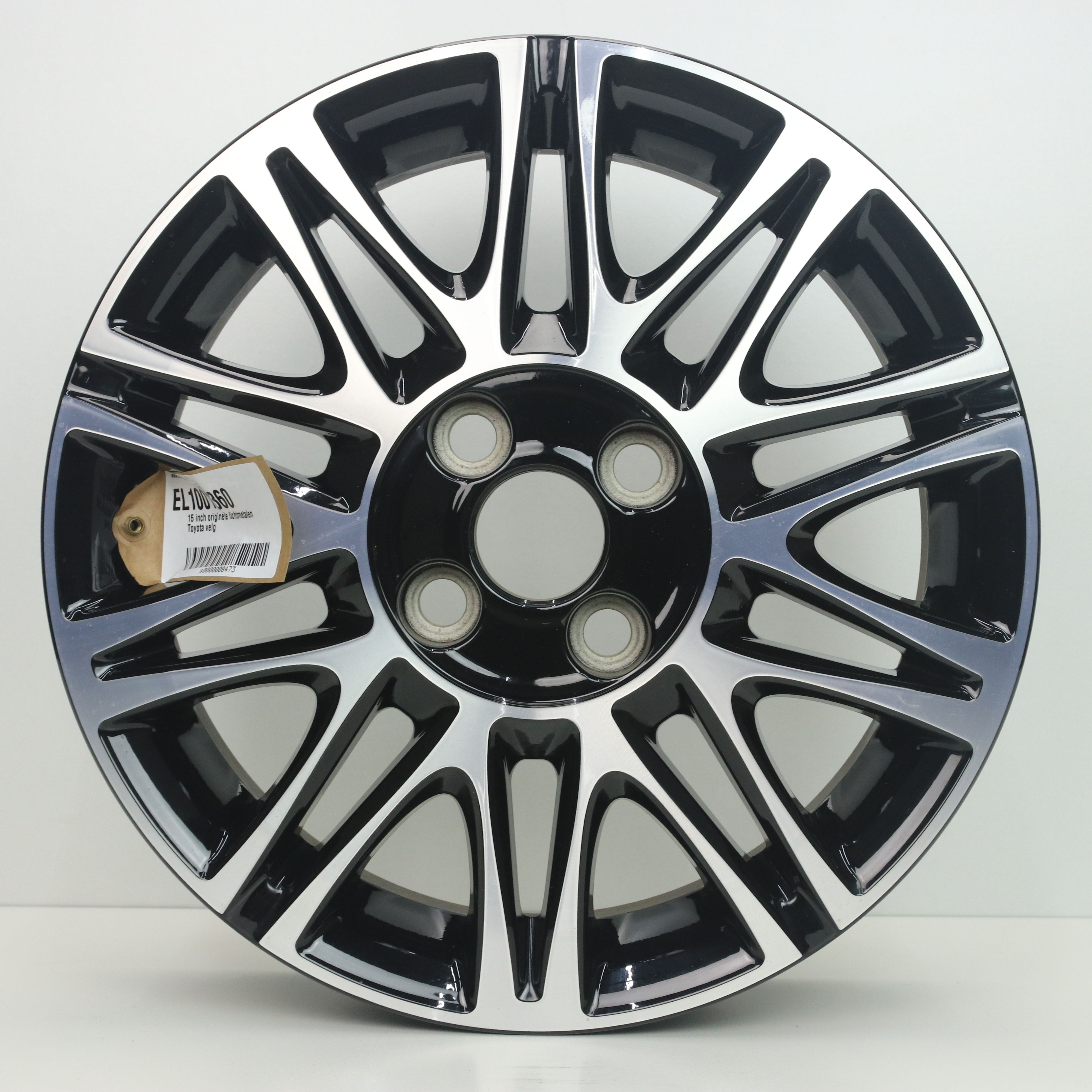 EL1001360 15 inch originele lichtmetalen Toyota velg 4.50X15 4X100 ET35.0 NB54.10 Zwart gepolijst