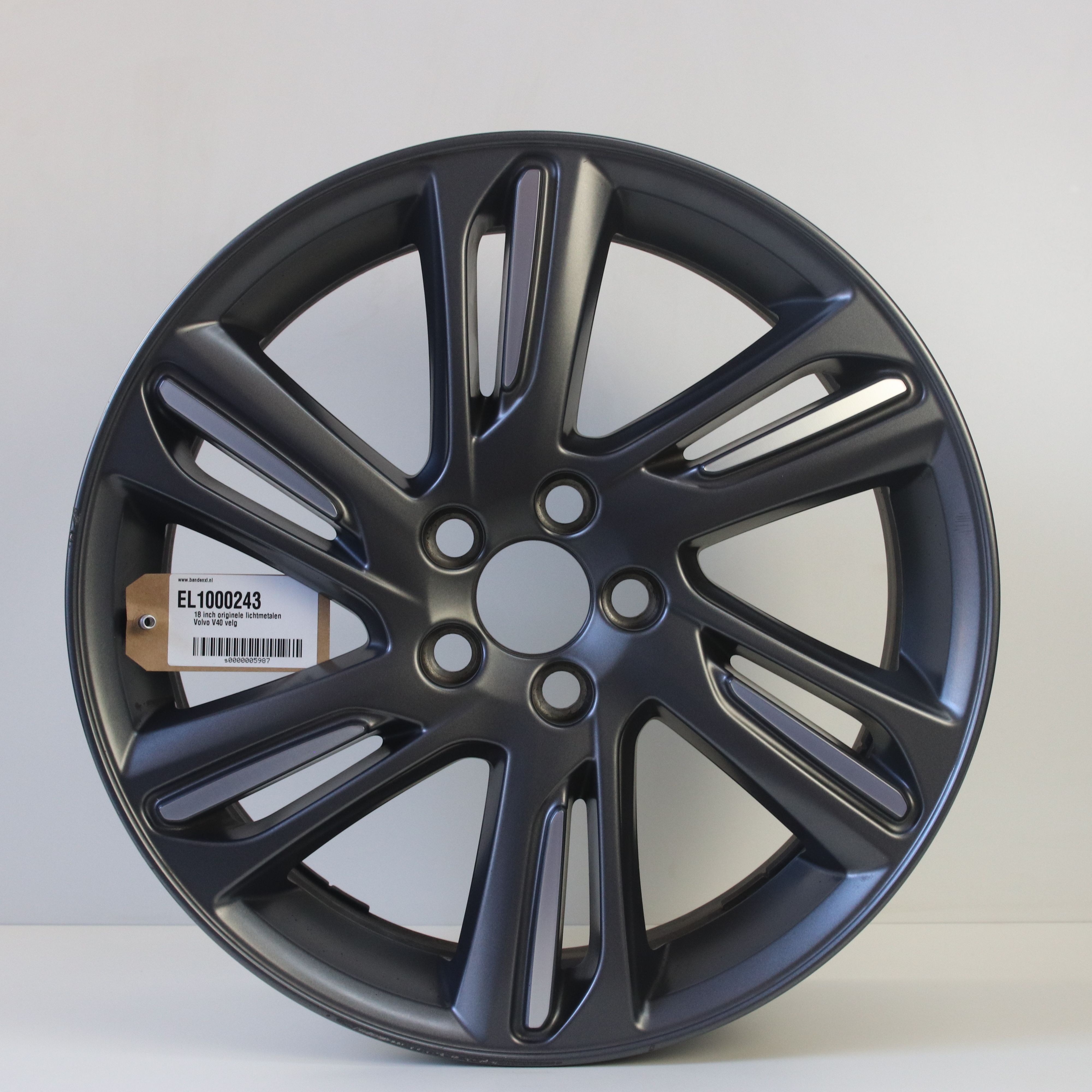 EL1000243 18 inch originele lichtmetalen Volvo V40 velg 7.50X18 5X108 ET50.0 NB63.40 Antraciet gepolijst
