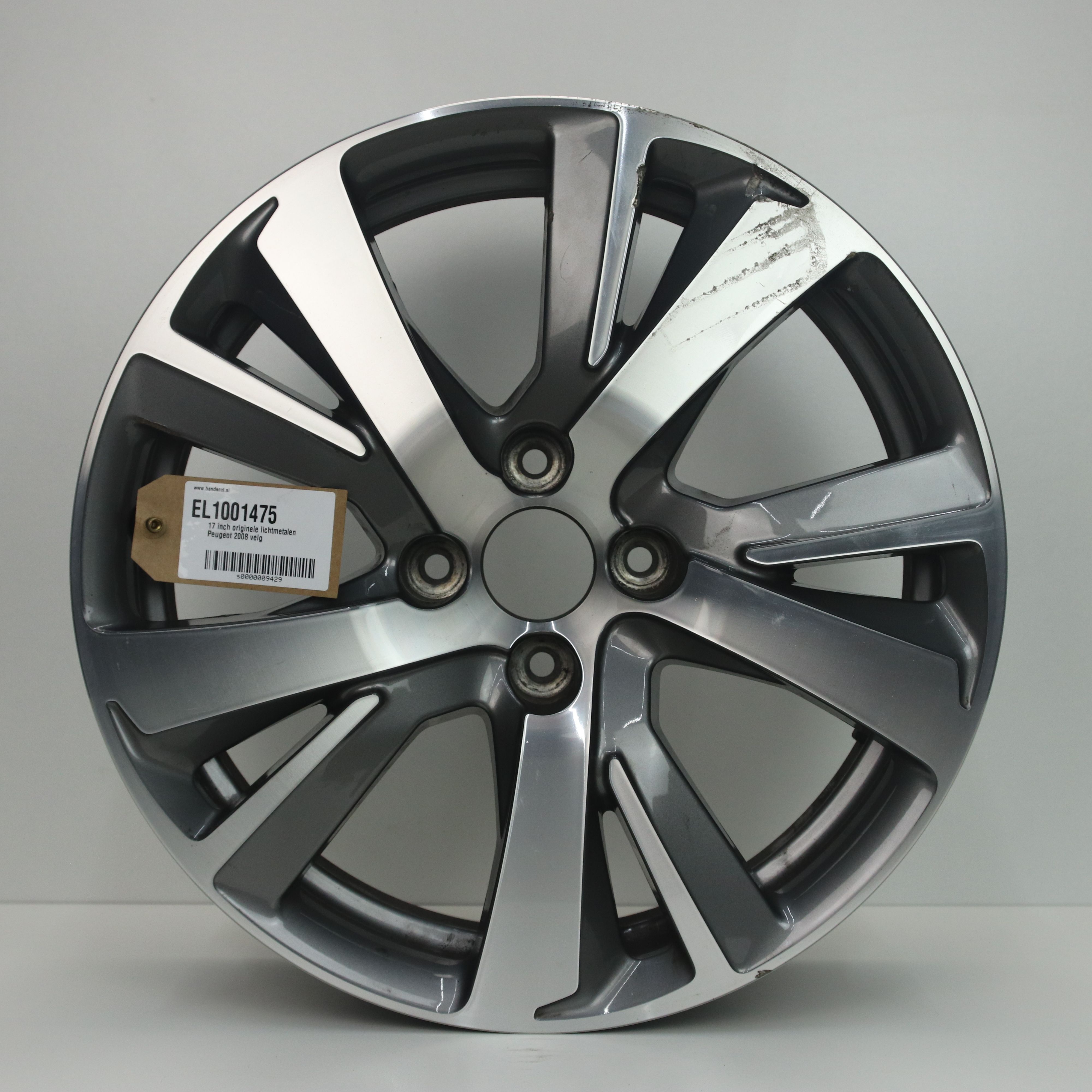 EL1001475 17 inch originele lichtmetalen Peugeot 2008 velg 6.50X17 4X108 ET20.0 NB65.10 Antraciet gepolijst
