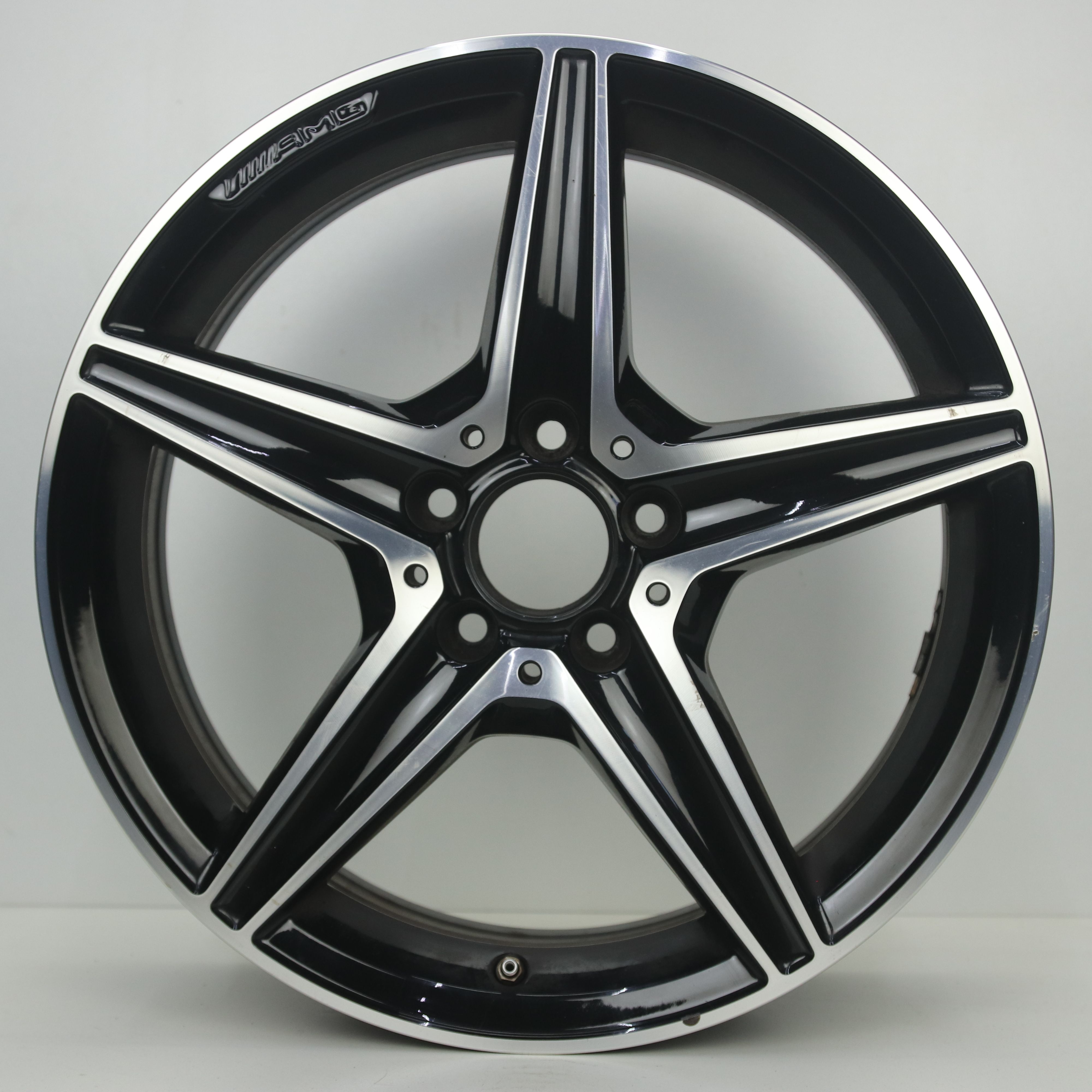 OS1007783 Originele 18 inch lichtmetalen Mercedes-Benz C-klasse velgen 7.50X18 5X112 ET44.0 NB66.60 Zwart gepolijst